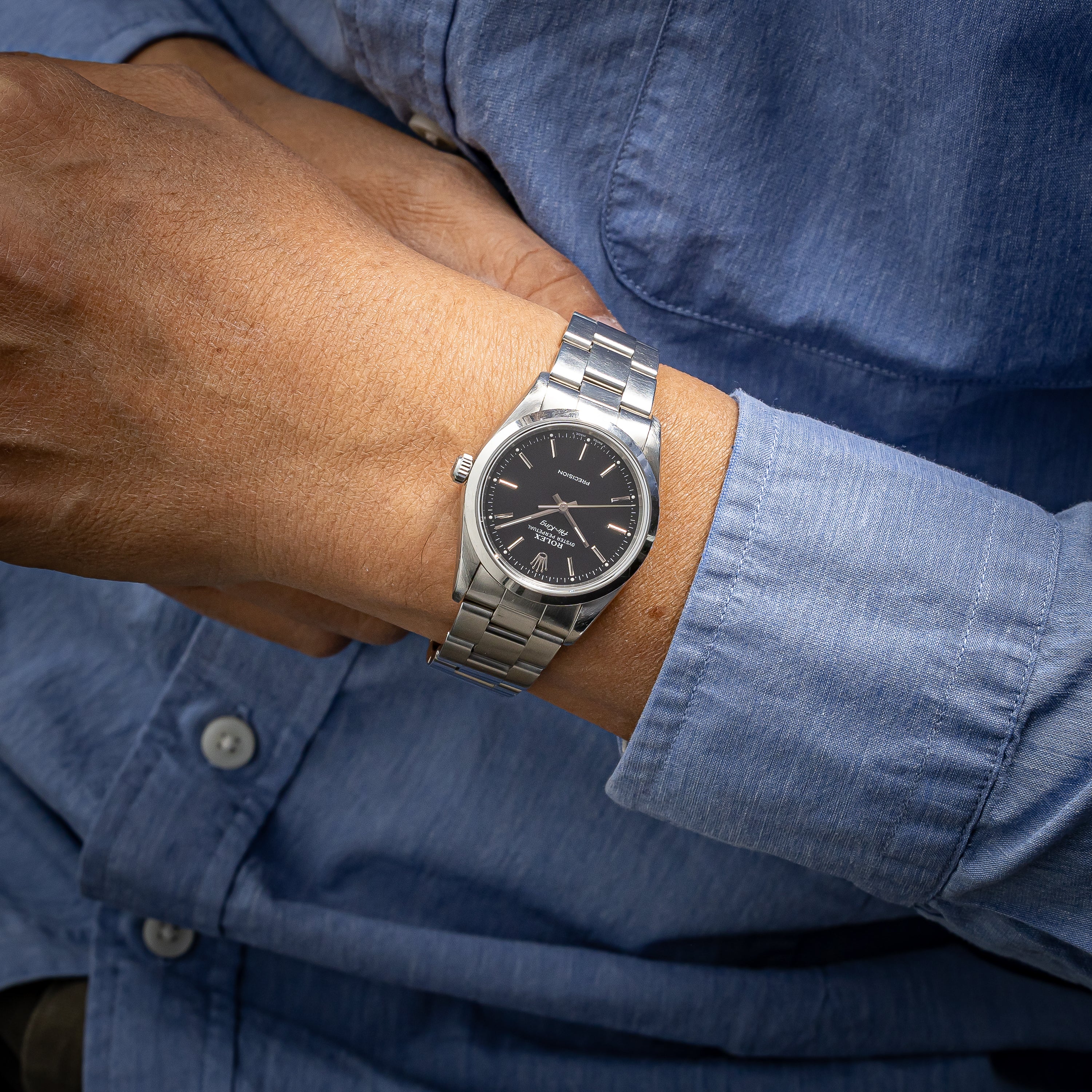 ロレックス エアキング 1997年製 Ref.14000 ブラックダイヤル 箱、ギャラ付き