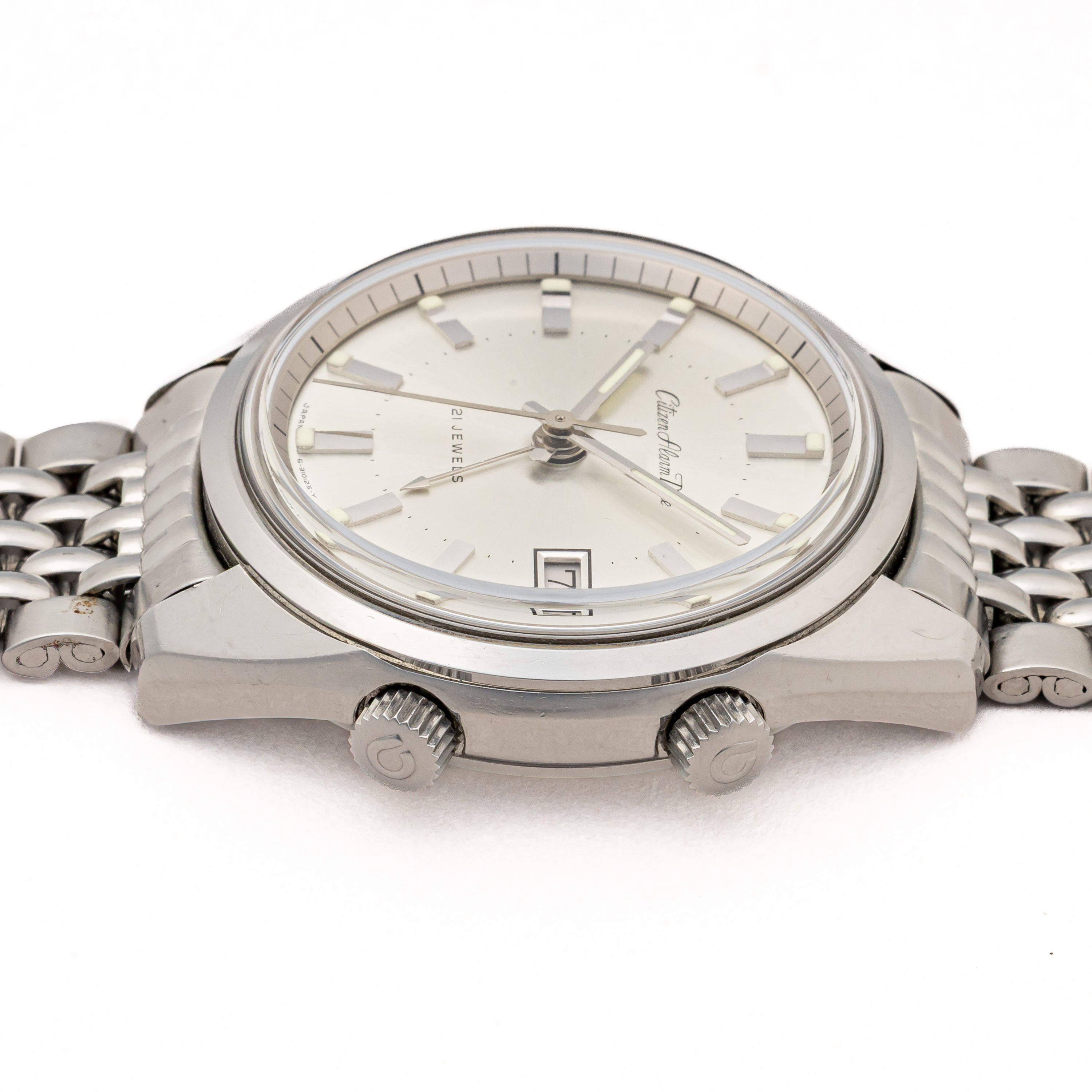 シチズン アラームデイト シルバーダイヤル 1969年製 純正ブレス付き