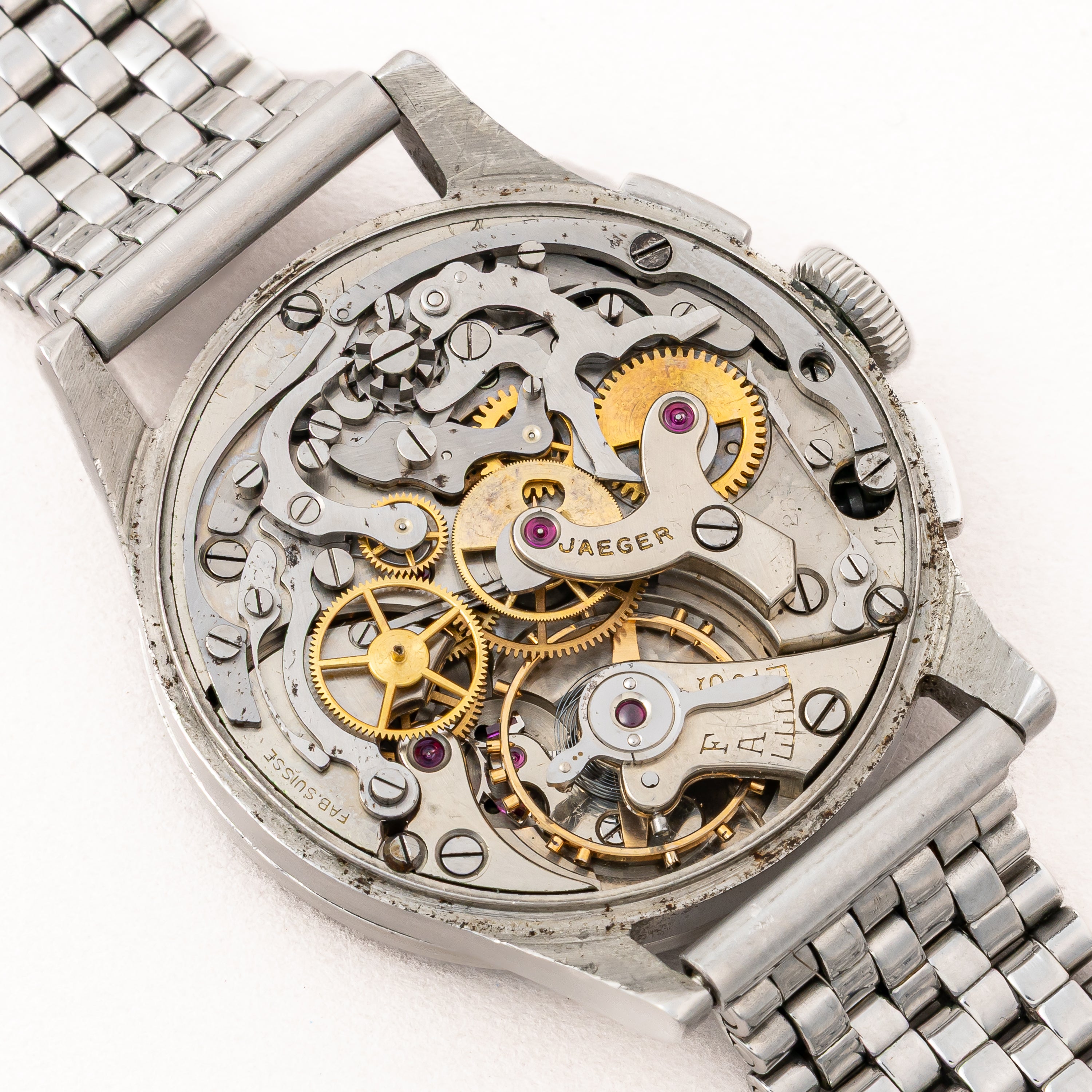 ジャガー カラトラバケース クロノグラフ 1940年代製 ユニバーサル Cal.285 手巻き オリジナルブラックダイヤル