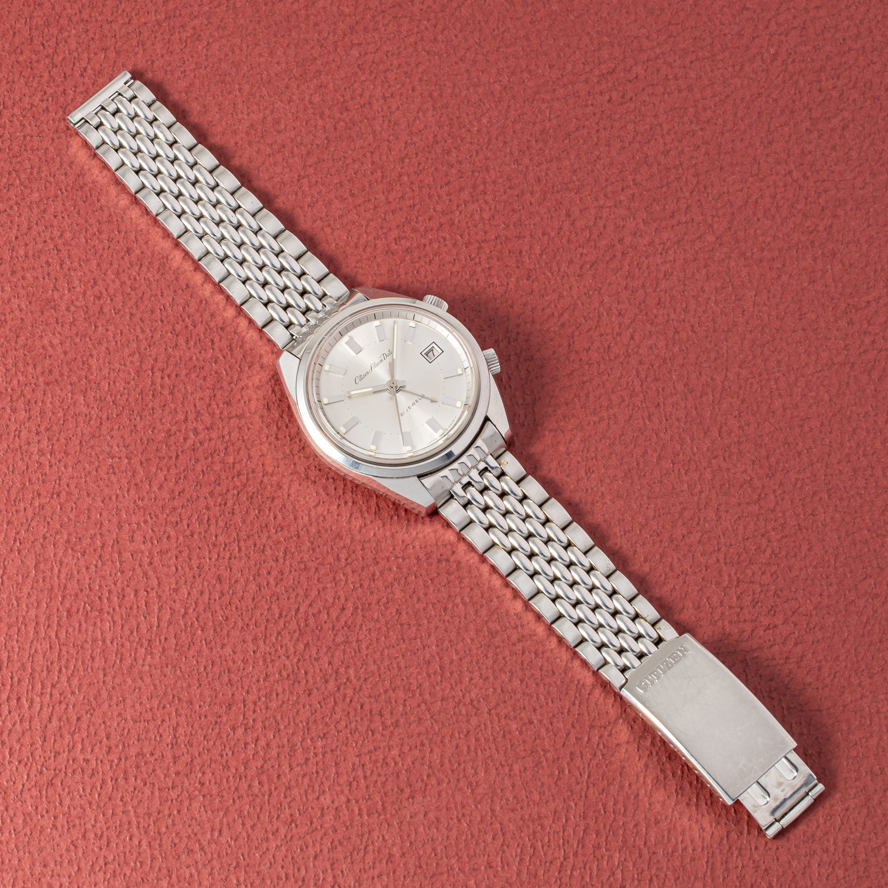 シチズン アラームデイト シルバーダイヤル 1969年製 純正ブレス付き