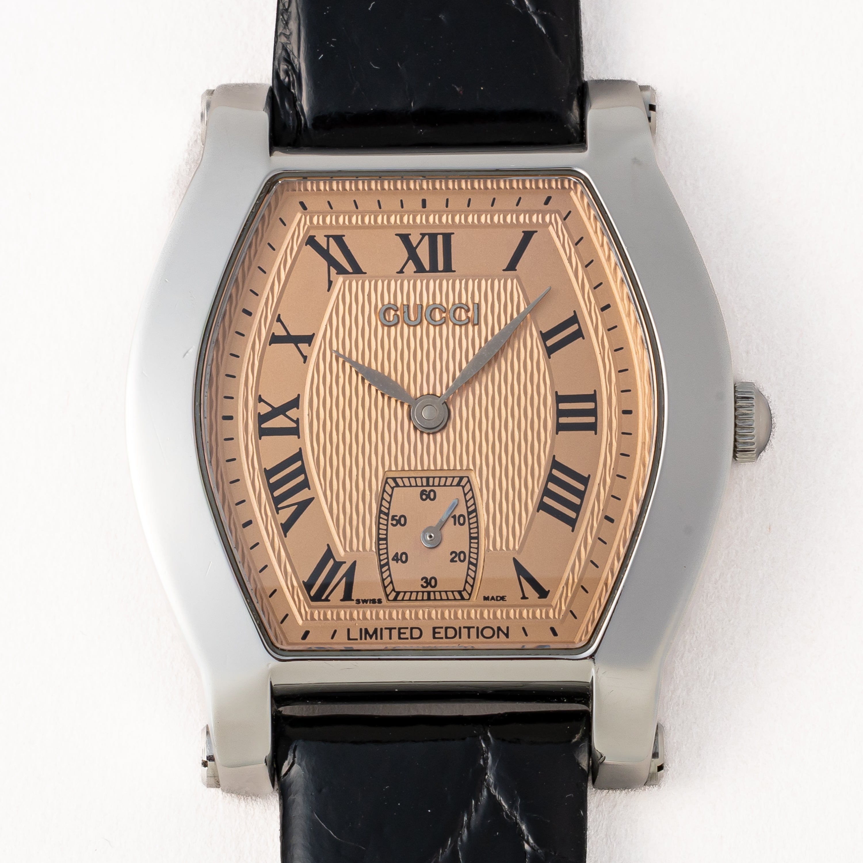 グッチ トノー型 Ref.7600 M 2000年製/平成12年製 手巻き 限定2000本 純正Dバックル付き