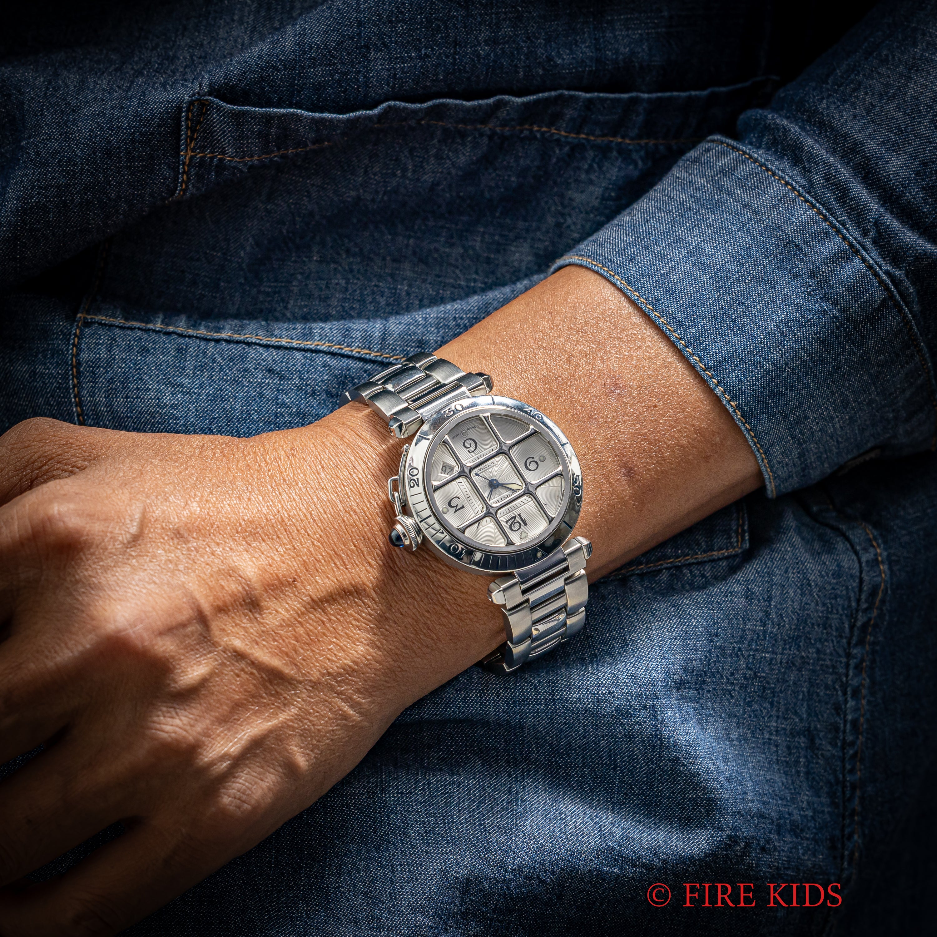 カルティエ パシャグリッド 自動巻き 2000年代製 Ref.2379/W3104055 ホワイトダイヤル