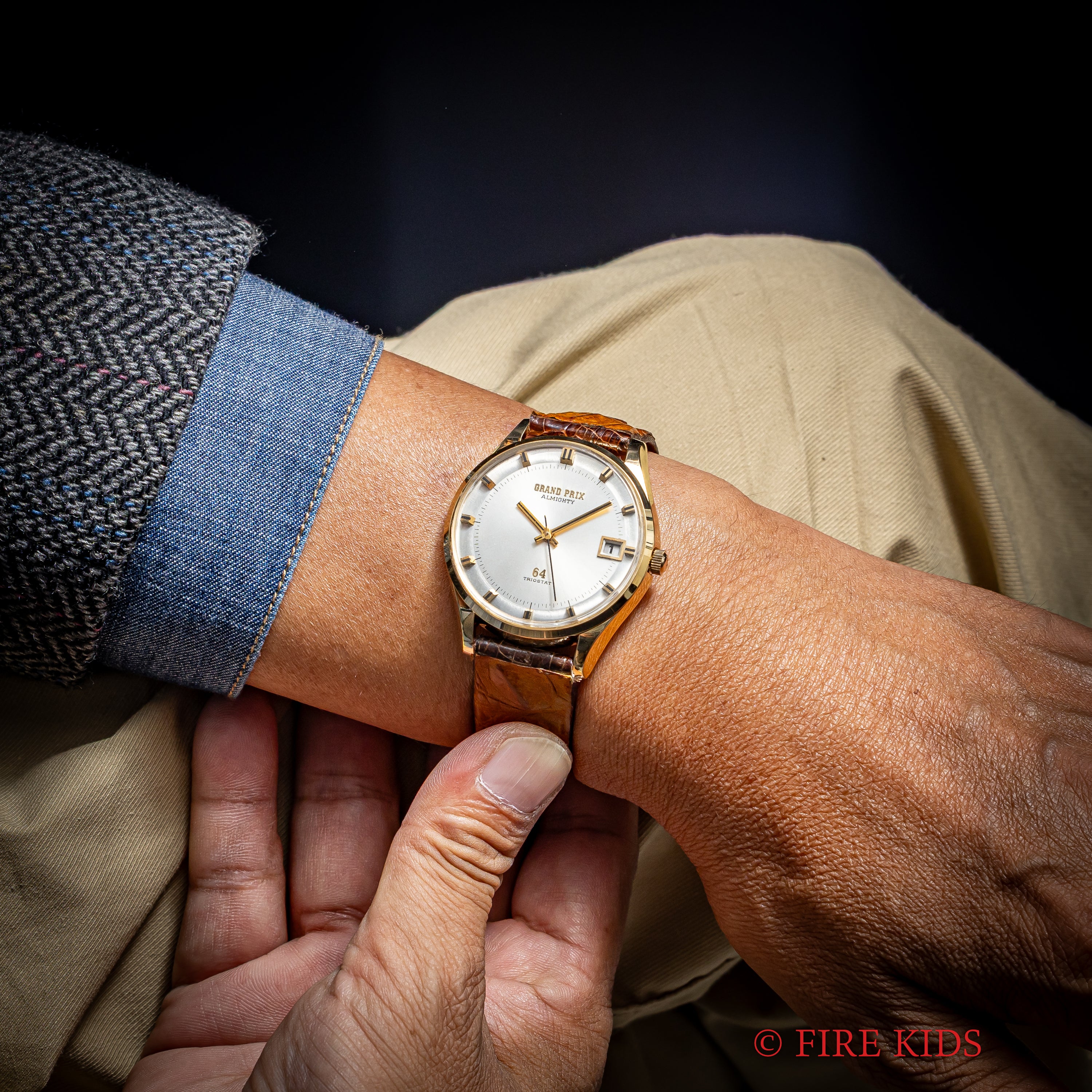 オリエント グランプリ64 1964年発売 OGF 箱、タグ付き 64石自動巻