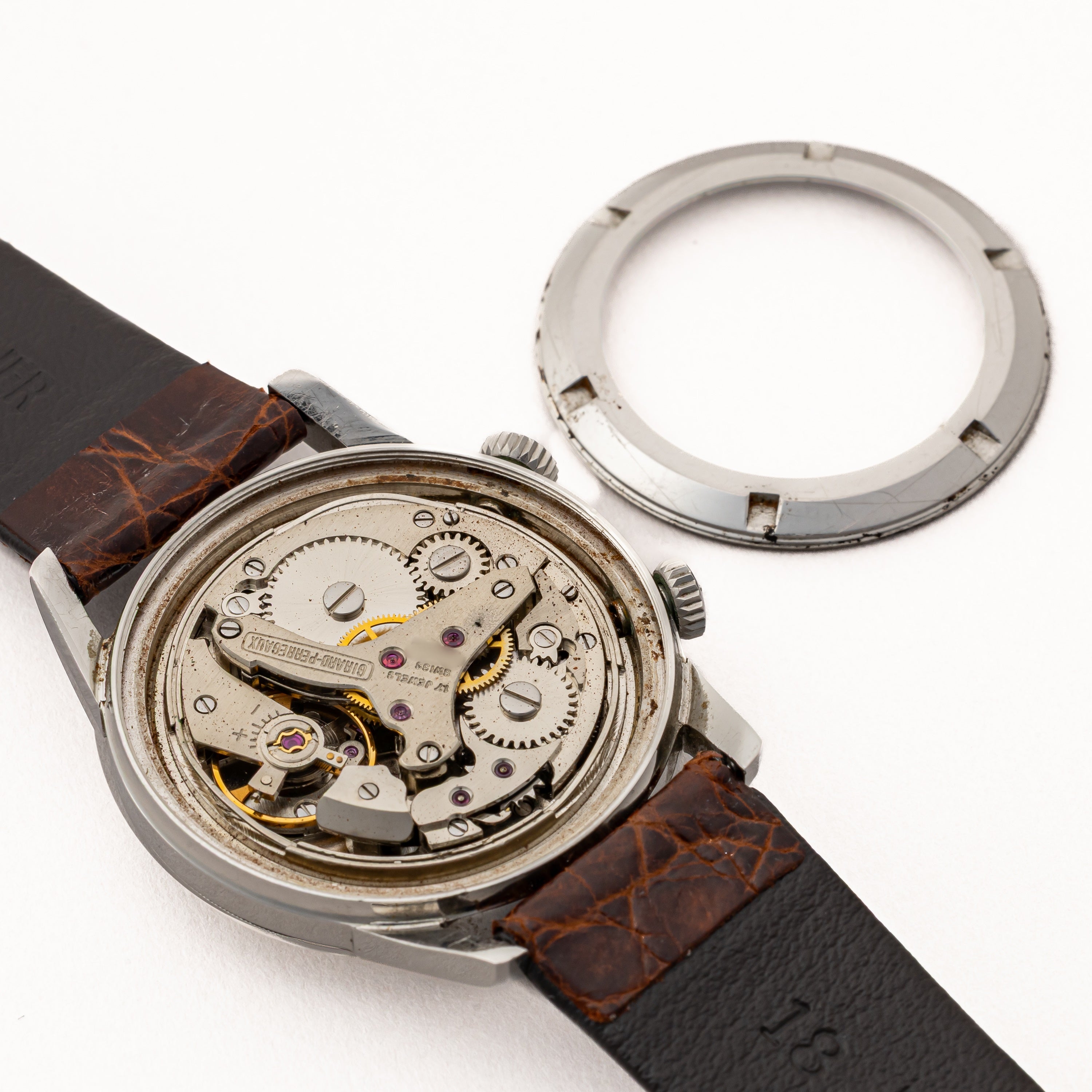 ジラールペルゴ ディスクアラーム 手巻き 1960年代製 スクリューバック