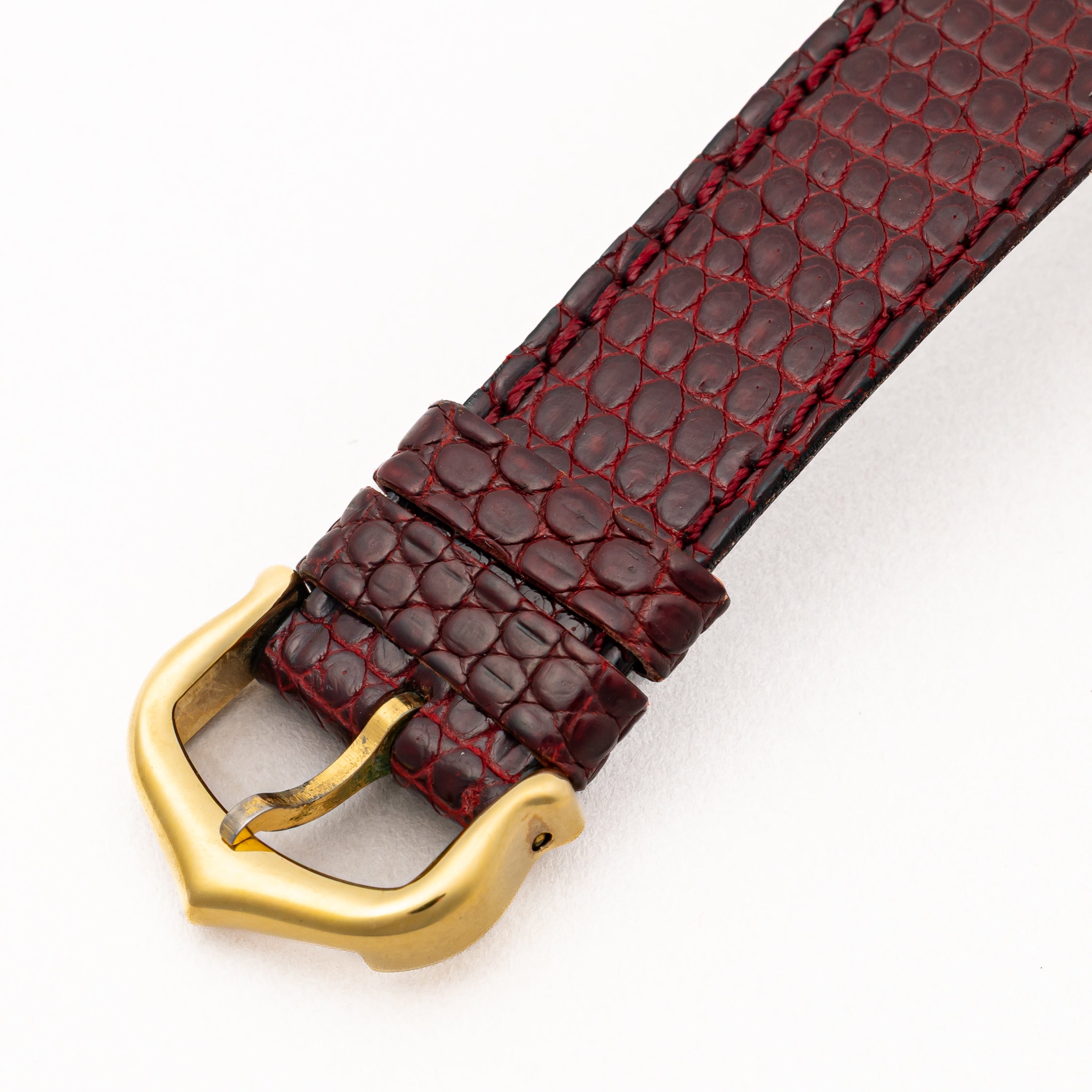 カルティエ マストタンク 1983年保証書 LMサイズ 手巻き ボルドーダイヤル 箱、ギャラ、純正尾錠付き