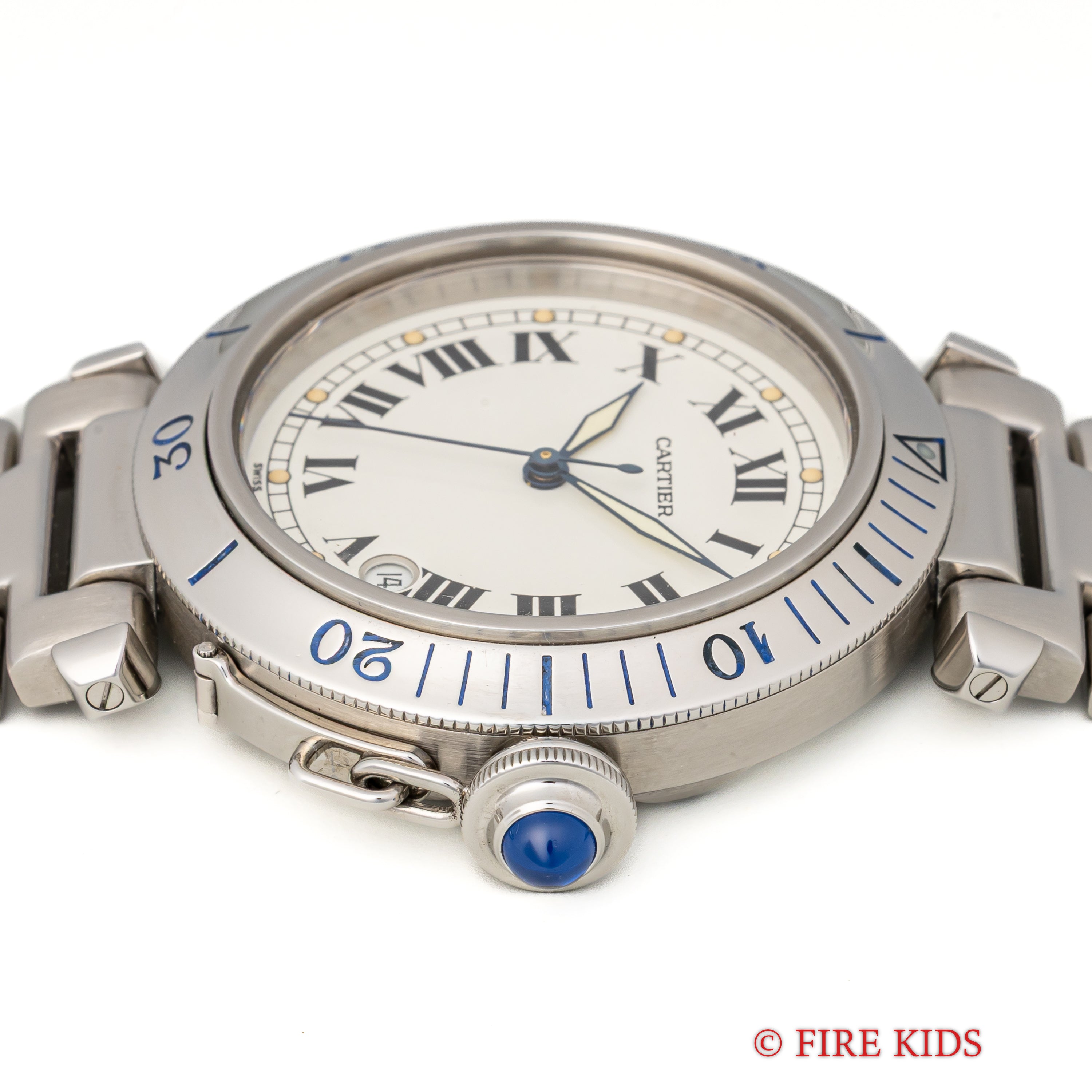 カルティエ パシャ プロンジャー 自動巻き 1980年代 38mmケース ホワイトローマン