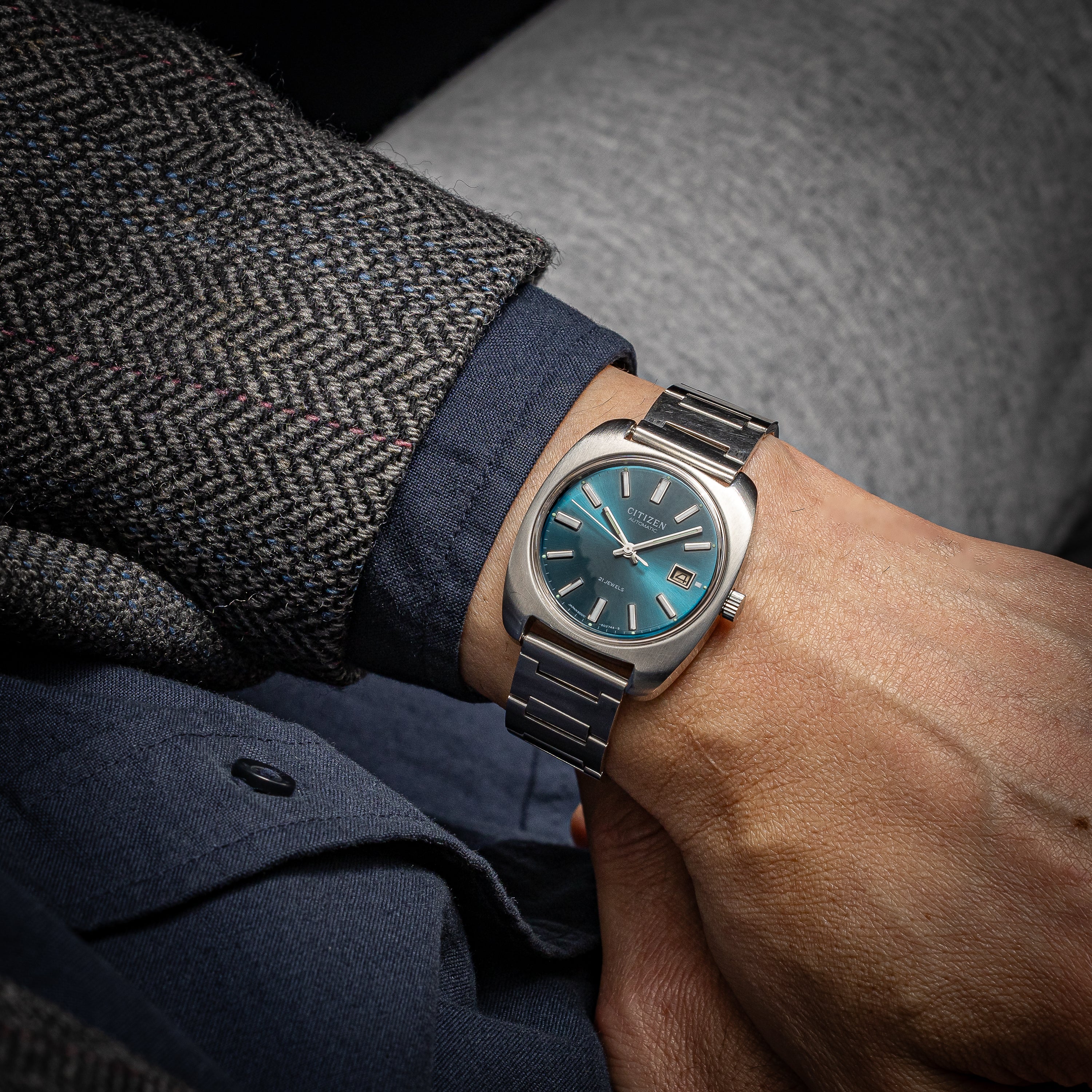 シチズン 1975年製 オートマチック ブルーダイヤル 純正ブレス付き