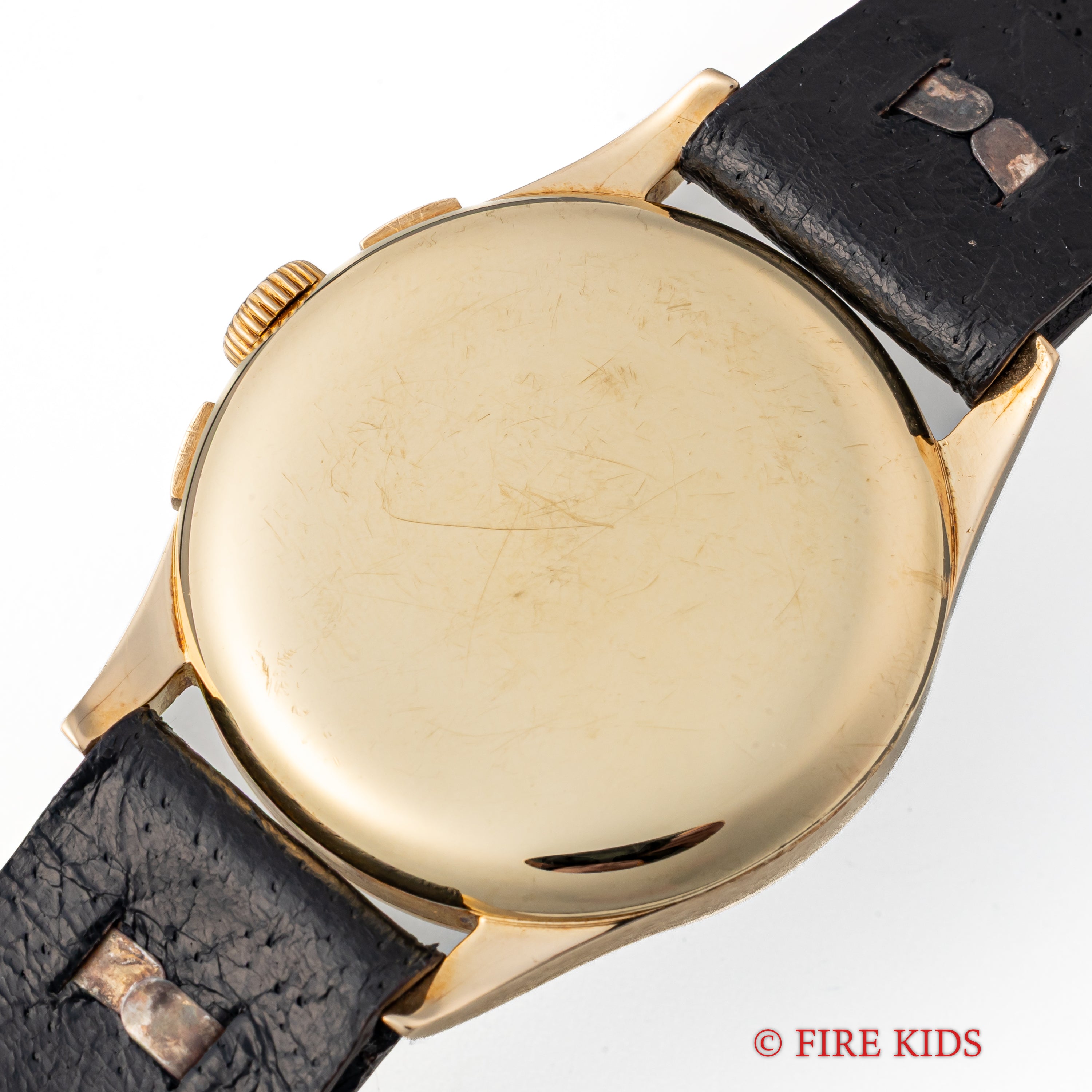 レマニア 18金無垢3レジスタークロノグラフ 1940年代製 Cal.27CHRO C12 ブラックミラーダイヤル