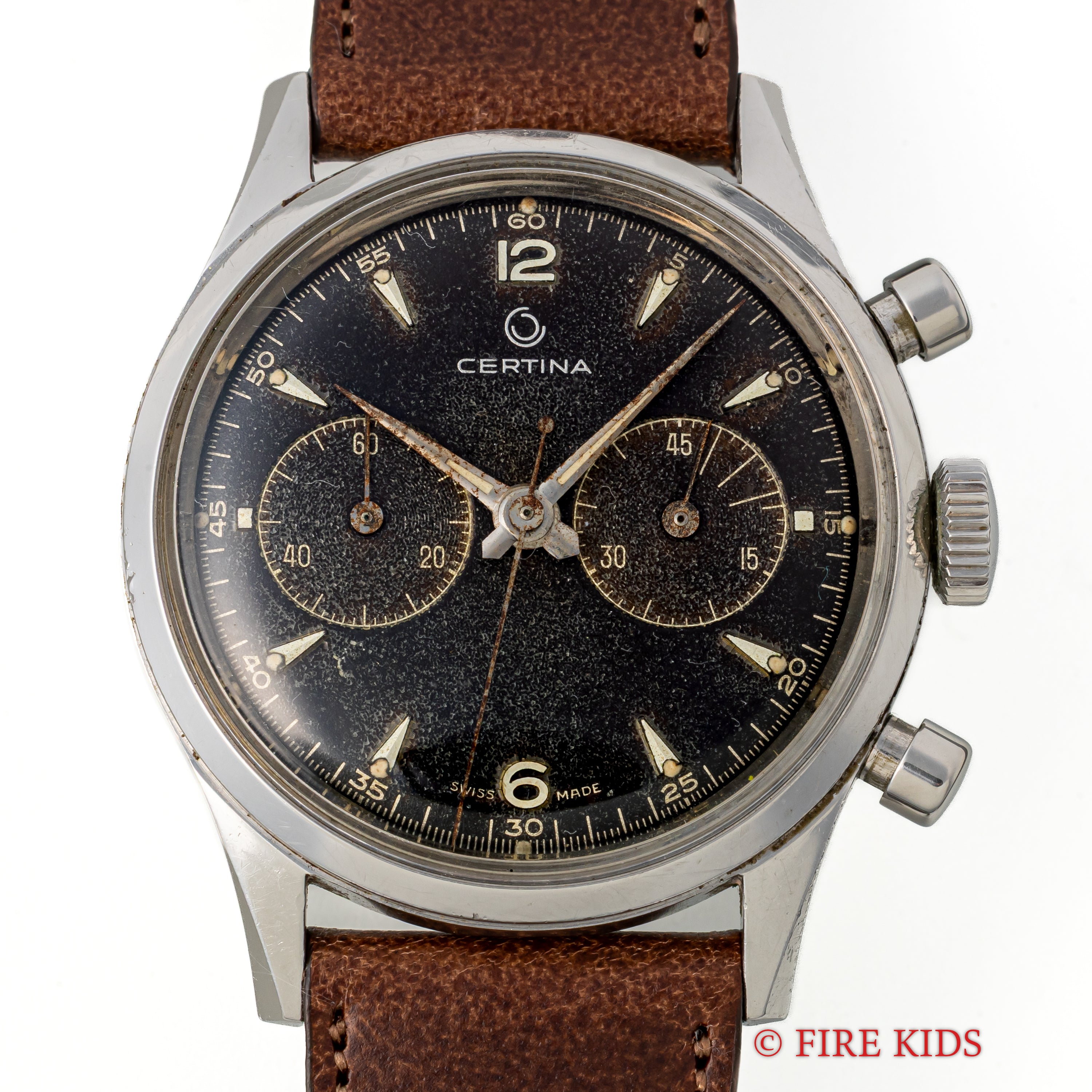 セルティナ 2レジスタークロノグラフ 1950年代製 エクセルシオパークCal.4 ブラックギルドダイヤル