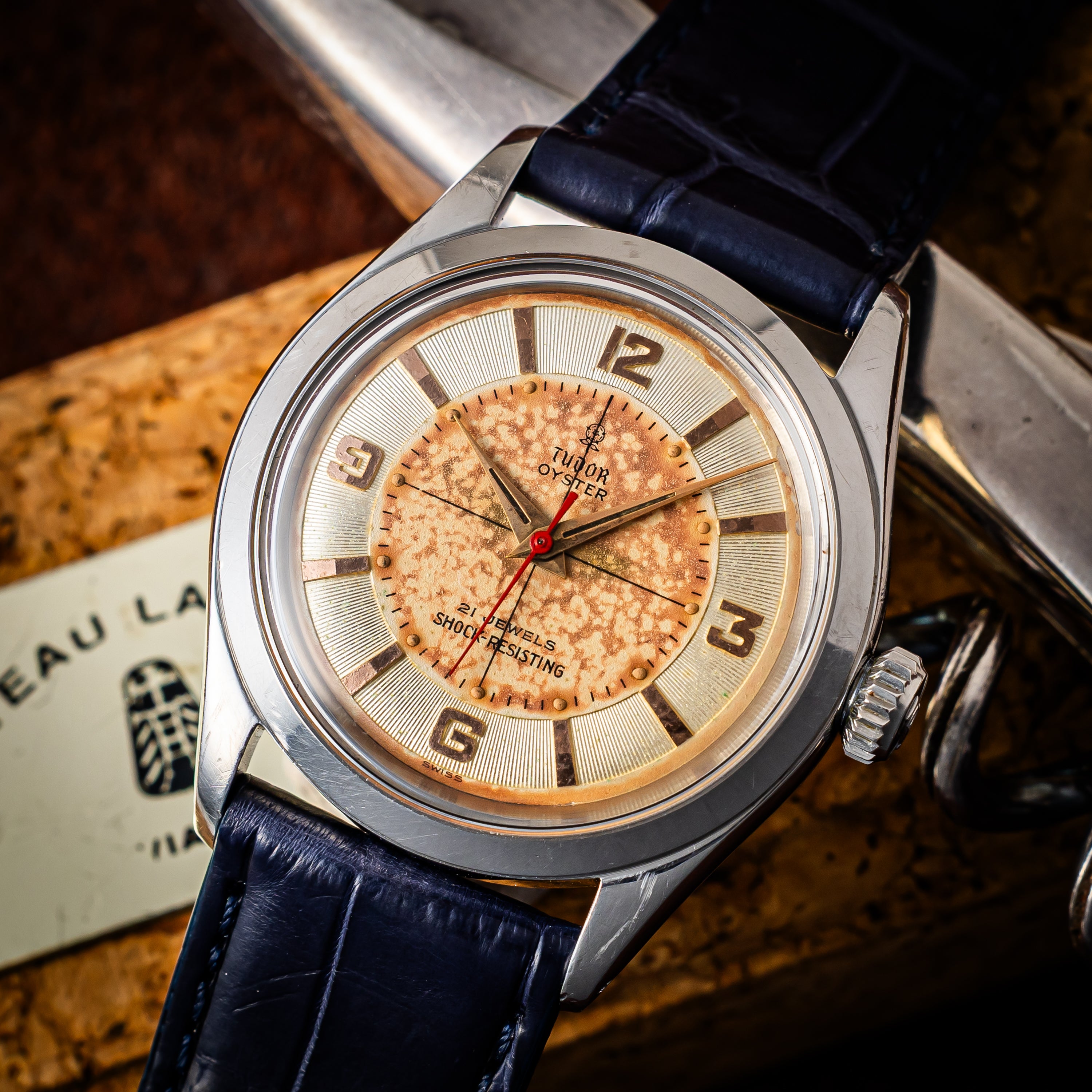 チューダー 小バラ オイスター タキシードダイアル 赤秒針 手巻き 1958年製 Ref.7934 Cal.1156