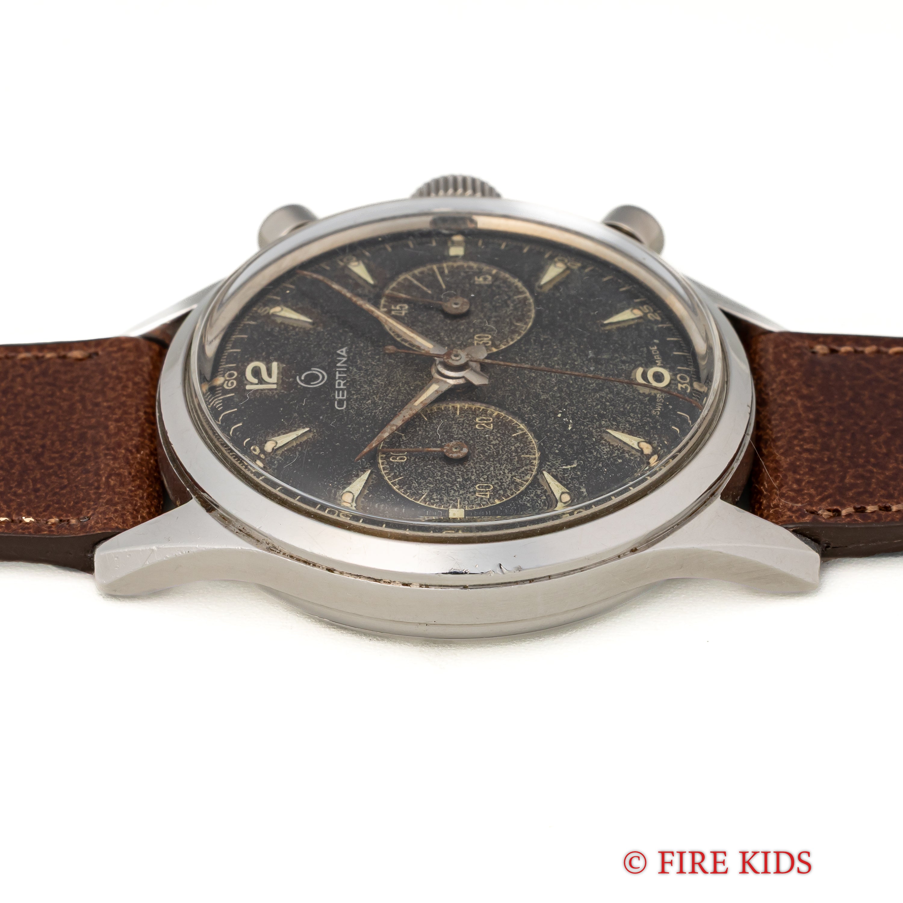 セルティナ 2レジスタークロノグラフ 1950年代製 エクセルシオパークCal.4 ブラックギルドダイヤル