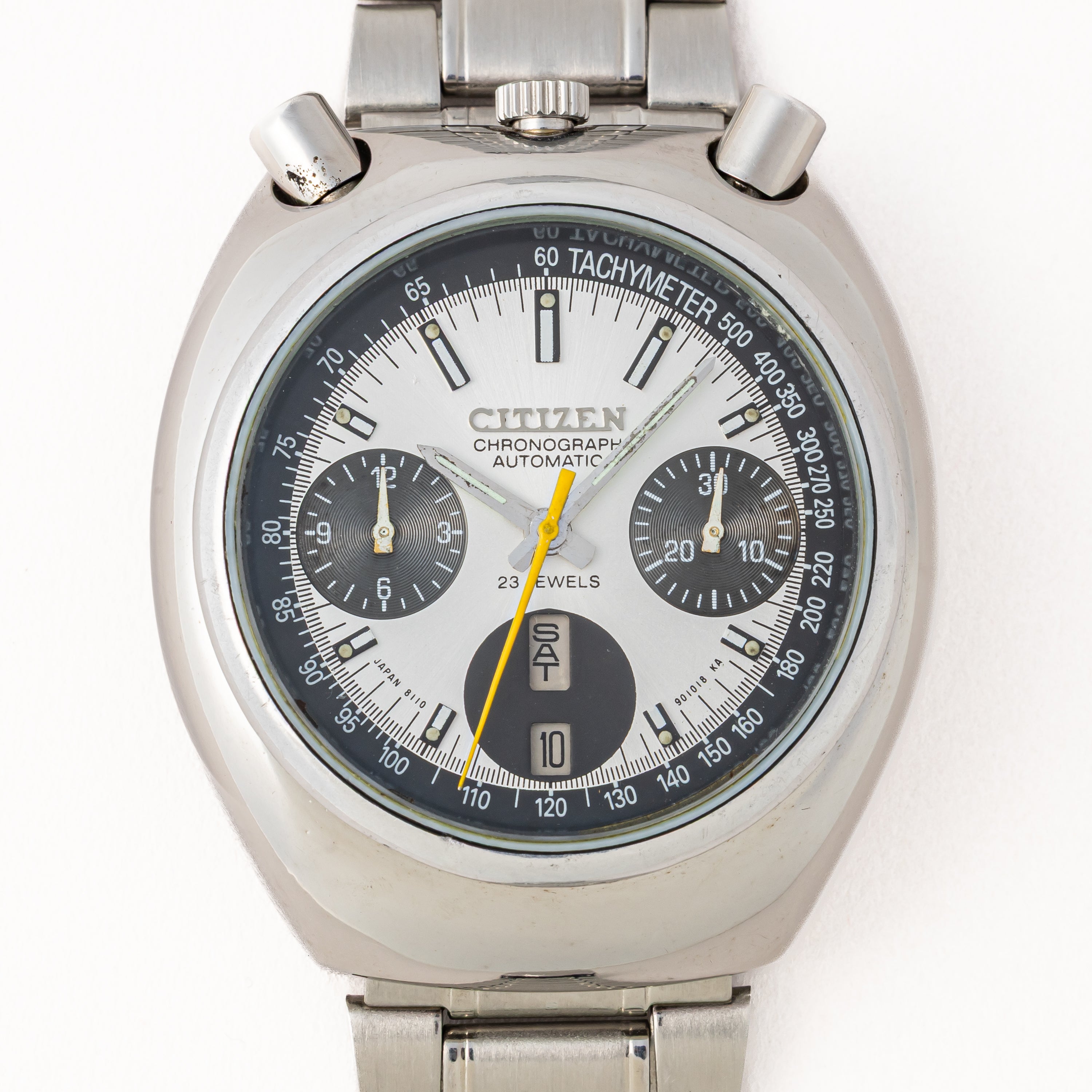 シチズン ツノクロノ チャレンジタイマー 1971年製 自動巻きクロノグラフ 純正ブレス