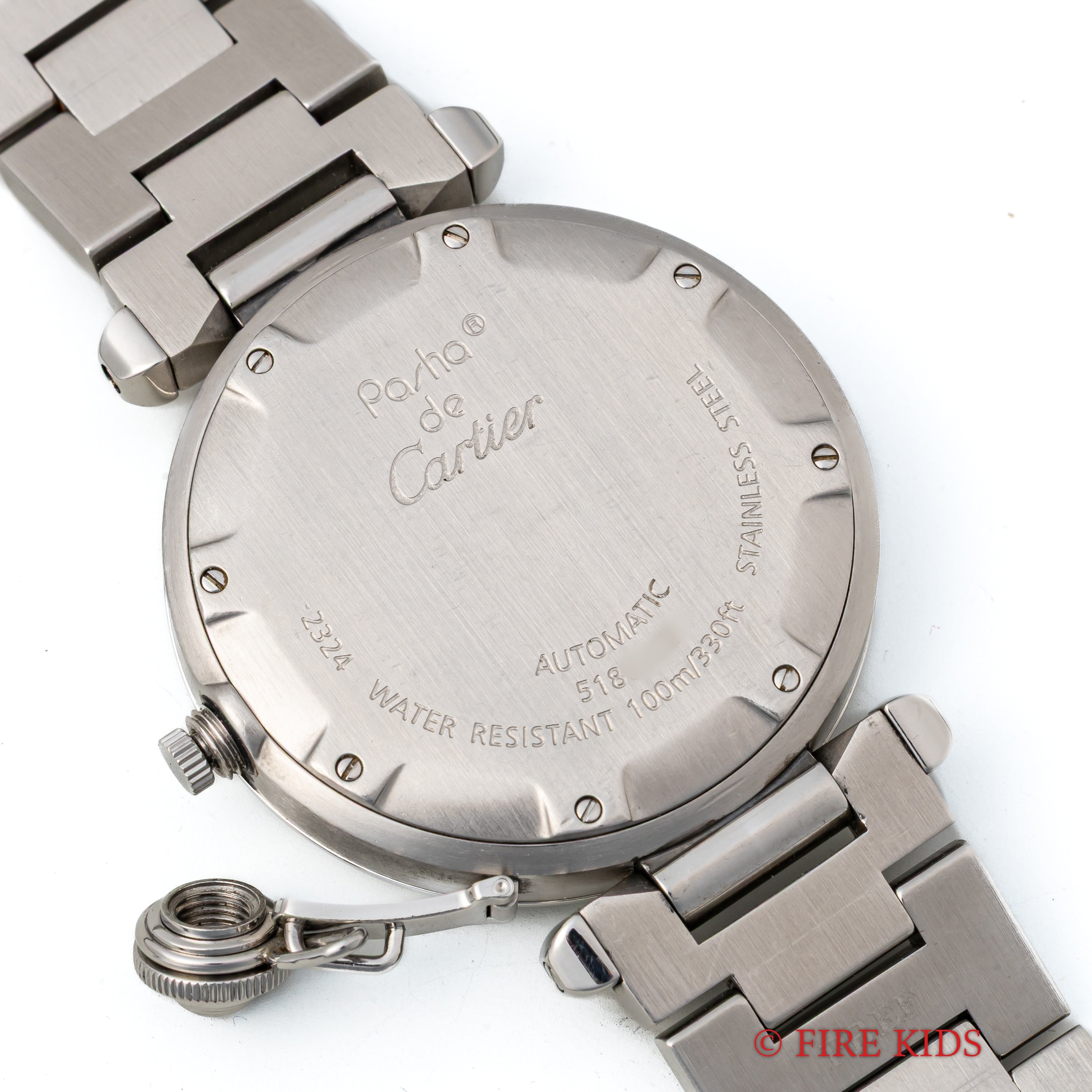 カルティエ パシャC 2000年代 ブラックアラビアダイヤル 自動巻 純正ブレス