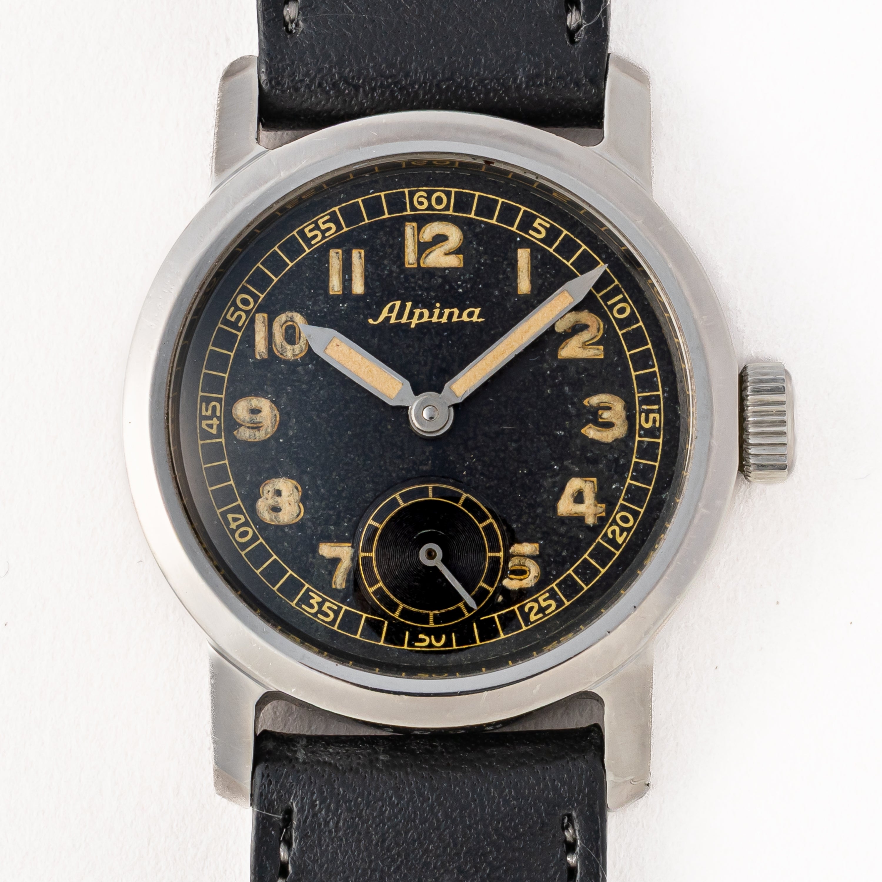 アルピナ FBケース ブラックアラビアダイヤル 1940年代製 Cal. 586 スモールセコンド