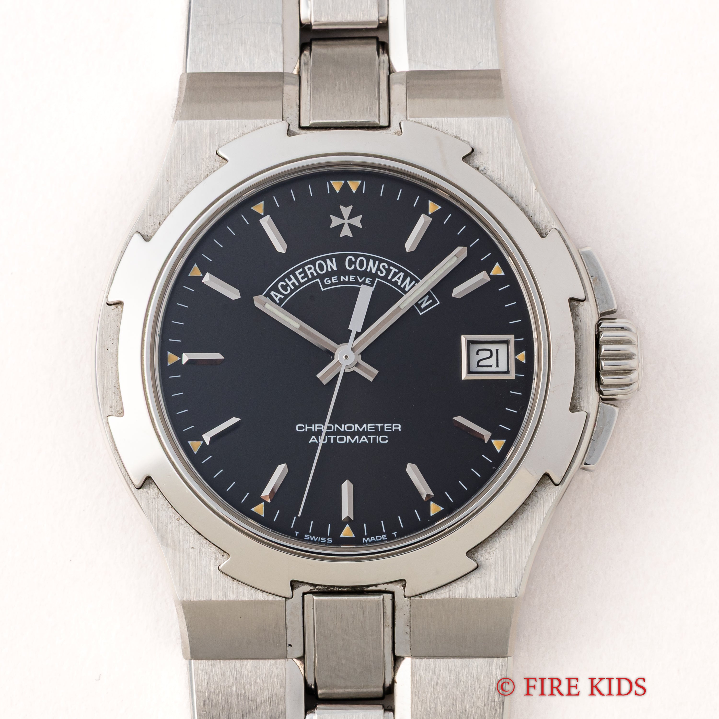 ヴァシュロン・コンスタンタン オーヴァーシーズ 37mm 1999年製 箱、クロノメーター証明書、修理明細付き