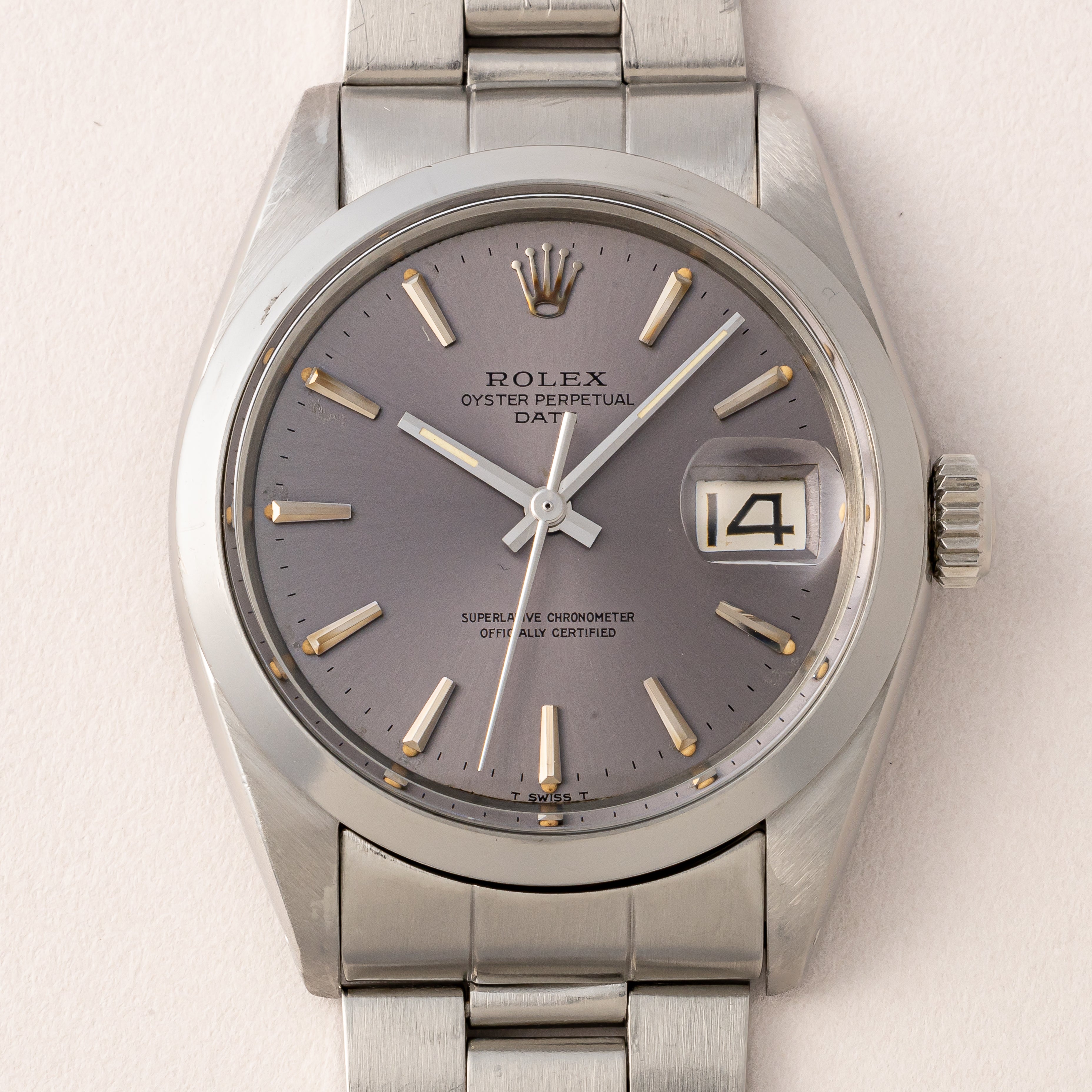 ロレックス オイスターパーペチュアルデイト 1967年製 Ref.1500 パープルダイヤル