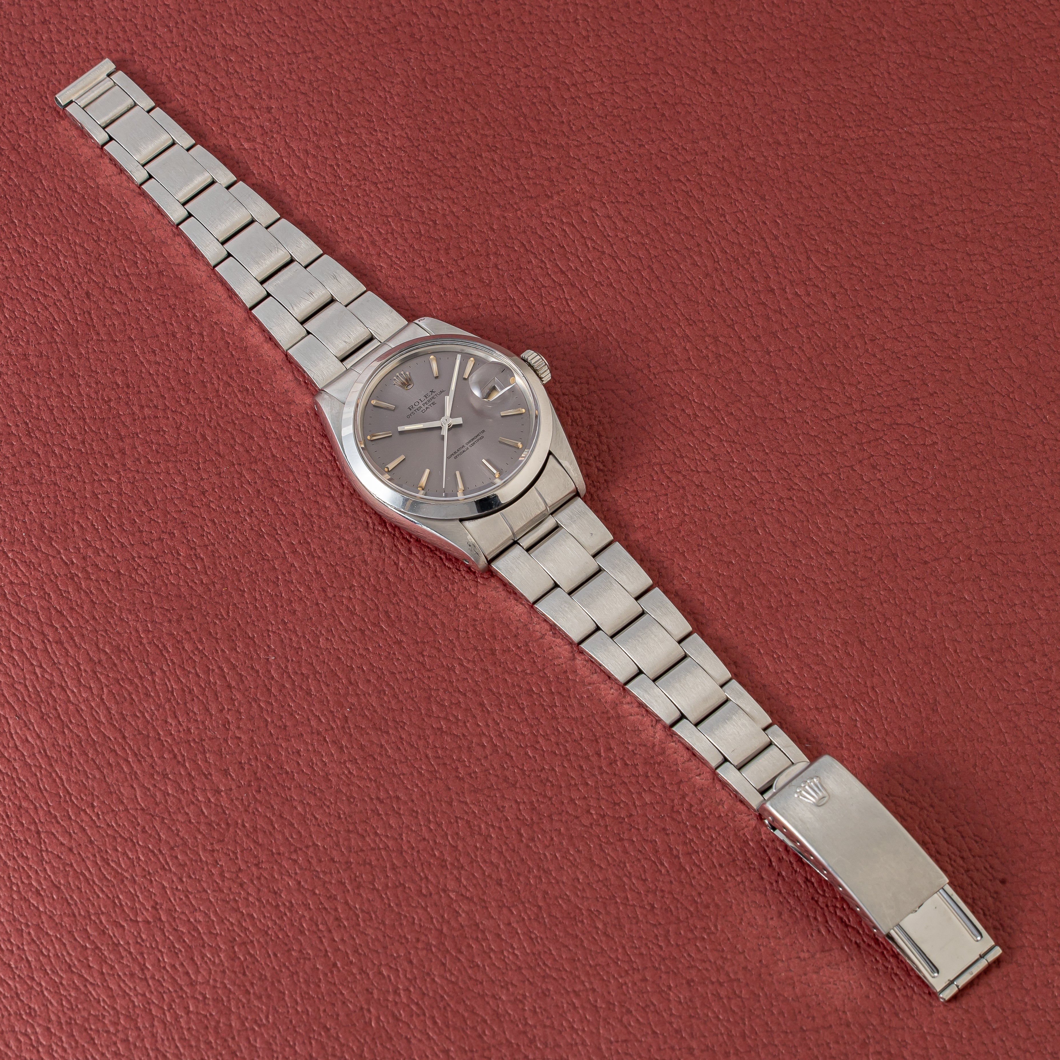 ロレックス オイスターパーペチュアルデイト 1967年製 Ref.1500 パープルダイヤル