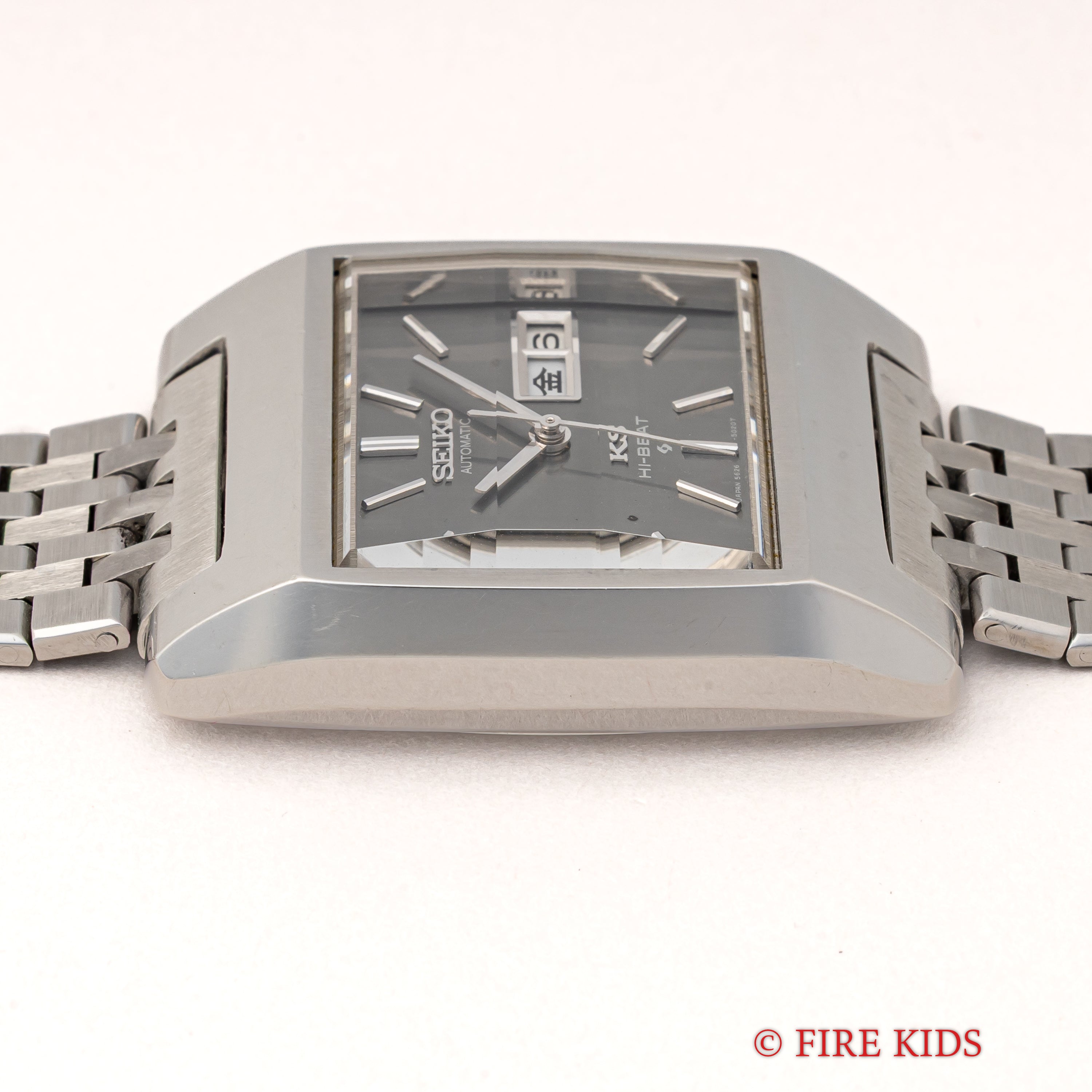 キングセイコー 1971年製 56KS Ref.5626-5010 グレーダイヤル スクエアケース カットガラス ブレス付き