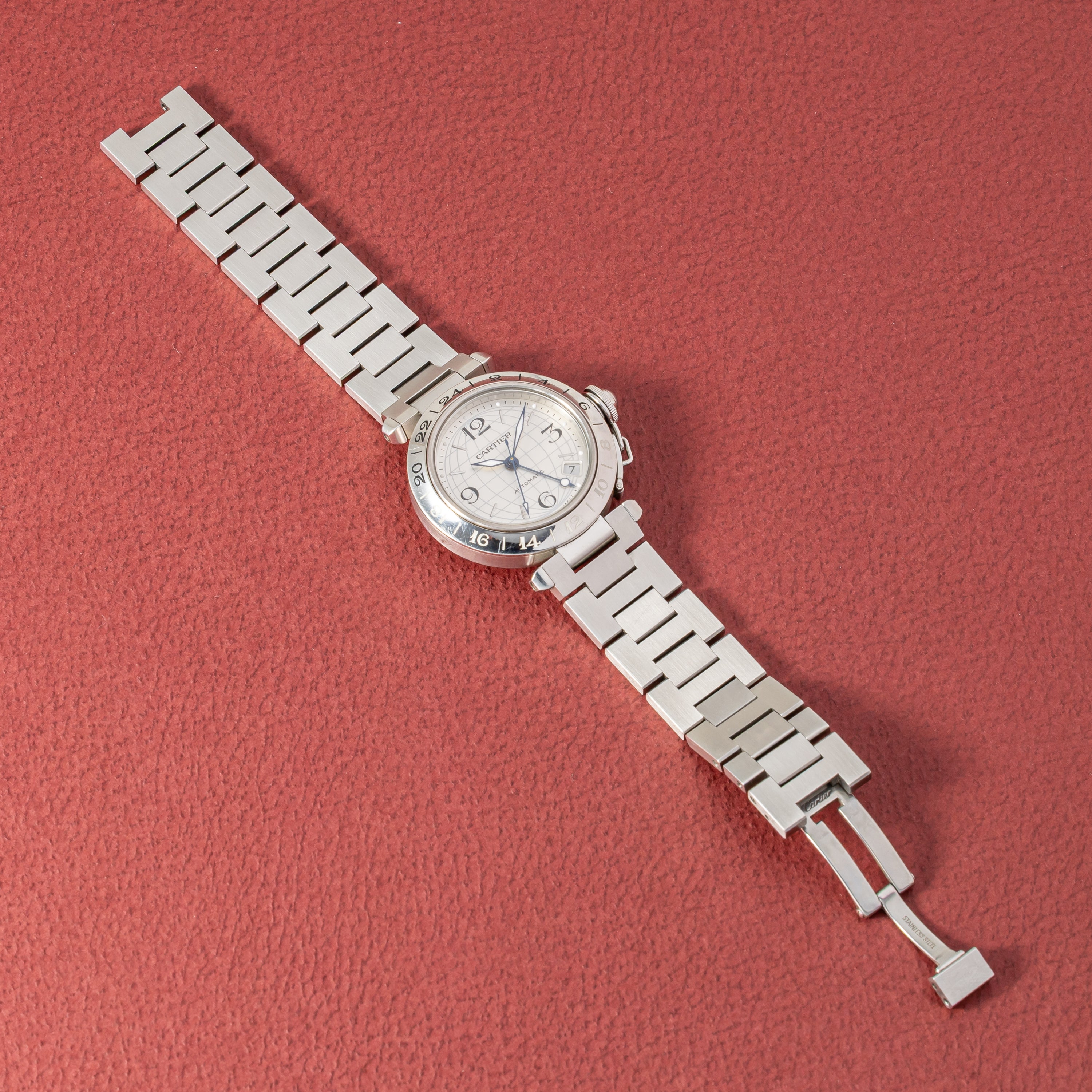 カルティエ パシャC メリディアン 2000年代製 Ref.2377 GMT シルバーダイヤル