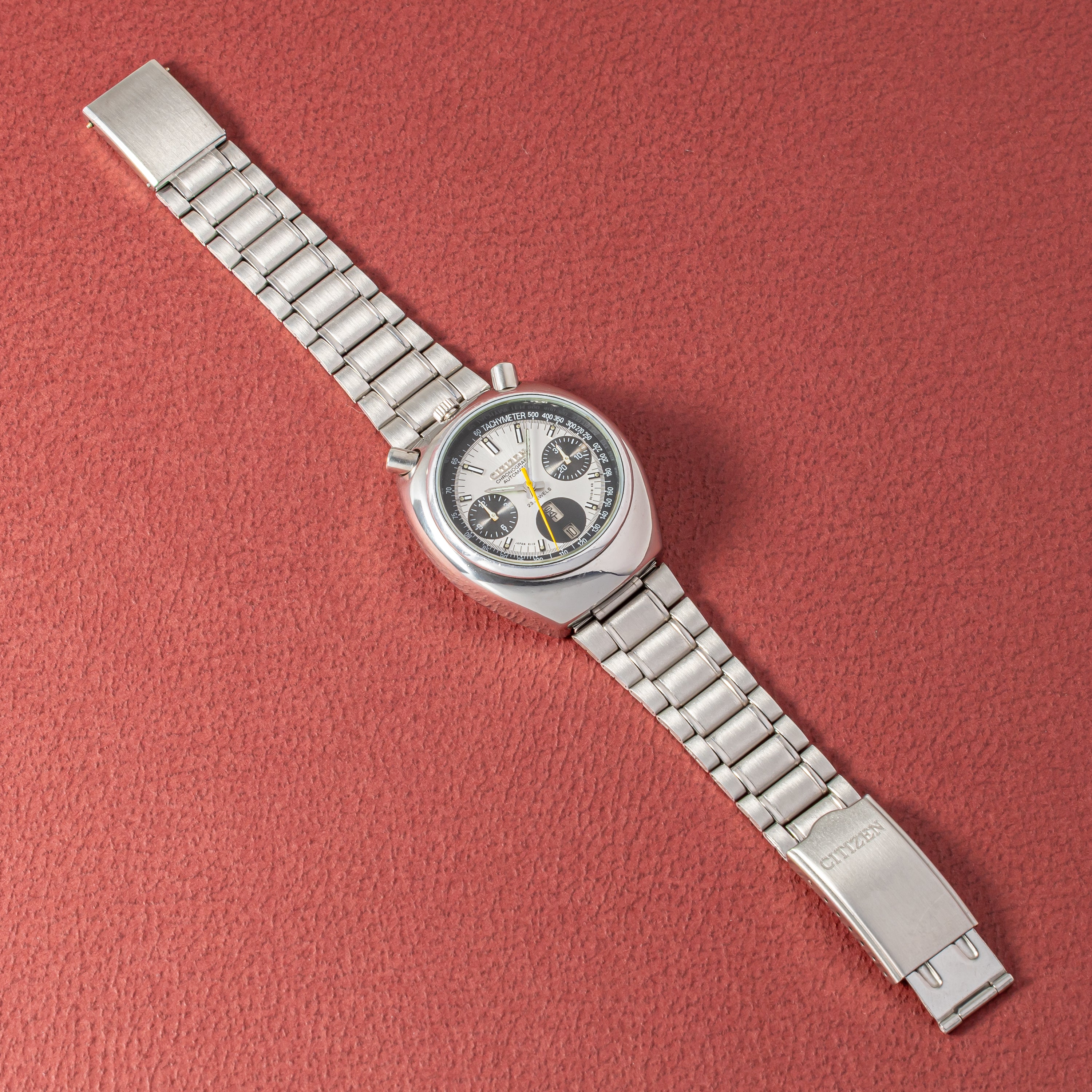 シチズン ツノクロノ チャレンジタイマー 1971年製 自動巻きクロノグラフ 純正ブレス