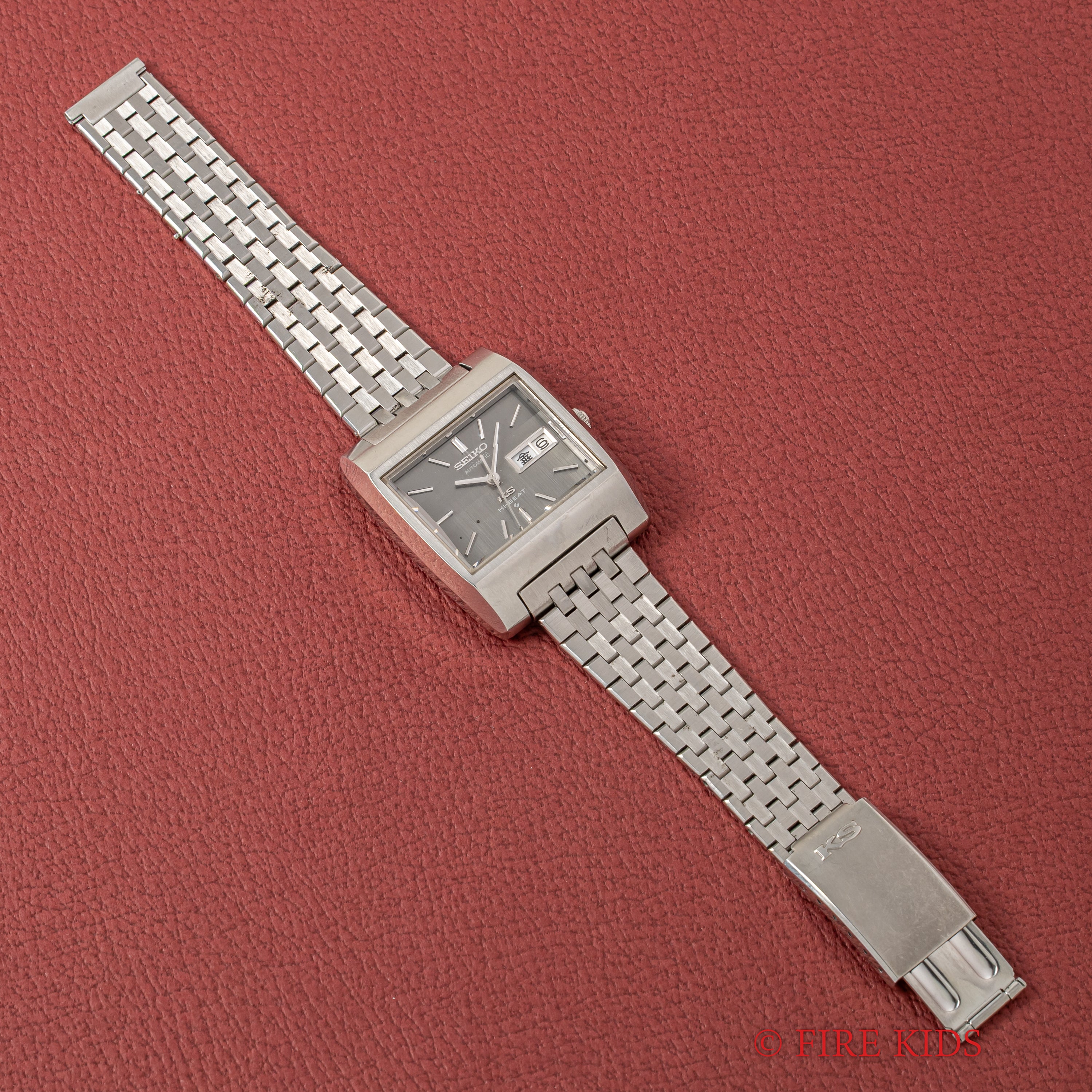 キングセイコー 1971年製 56KS Ref.5626-5010 グレーダイヤル スクエアケース カットガラス ブレス付き