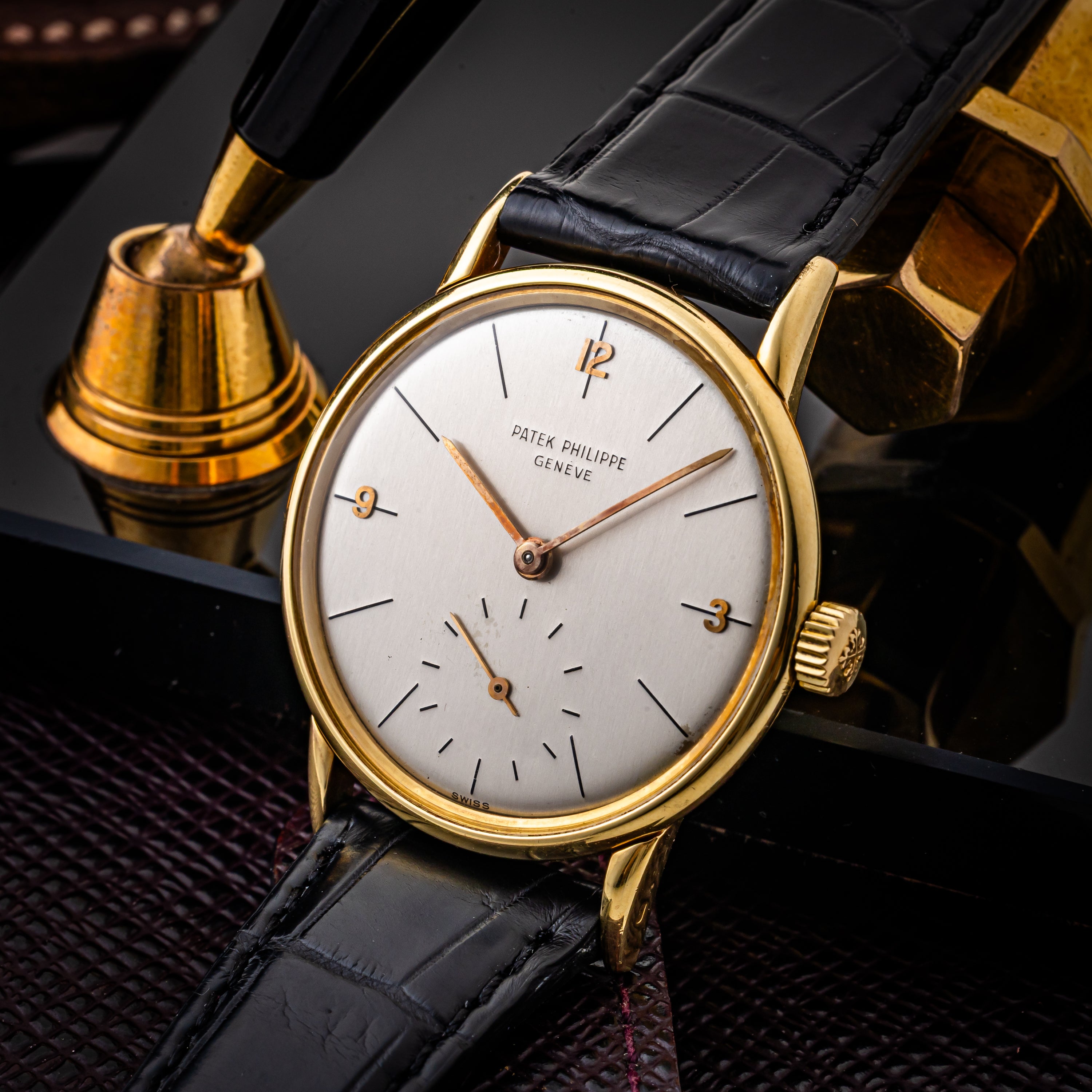 パテック・フィリップ カラトラバ 象嵌文字盤 1955年製 Ref.2494 Cal.12-400 アーカイブ付き