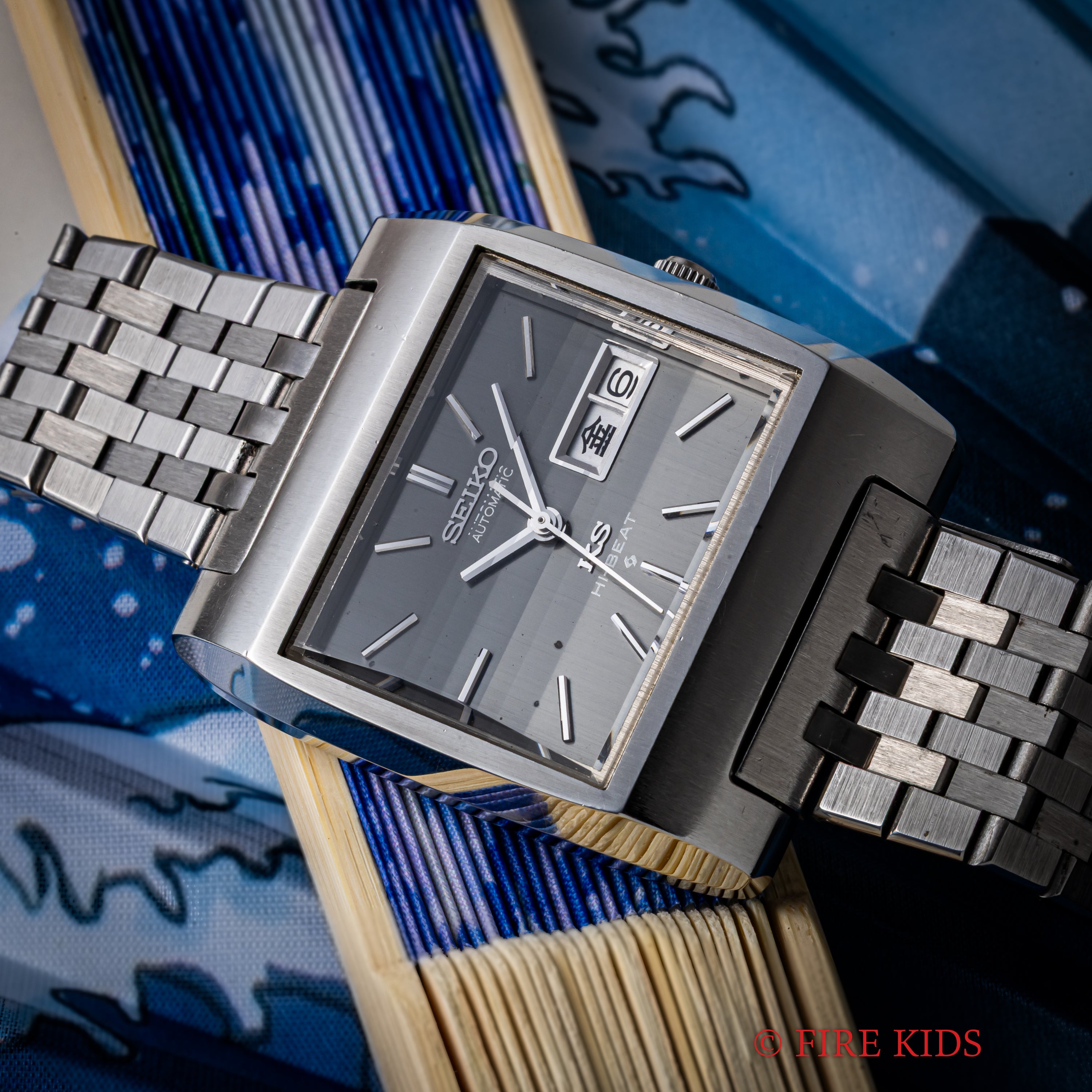 キングセイコー 1971年製 56KS Ref.5626-5010 グレーダイヤル スクエアケース カットガラス ブレス付き