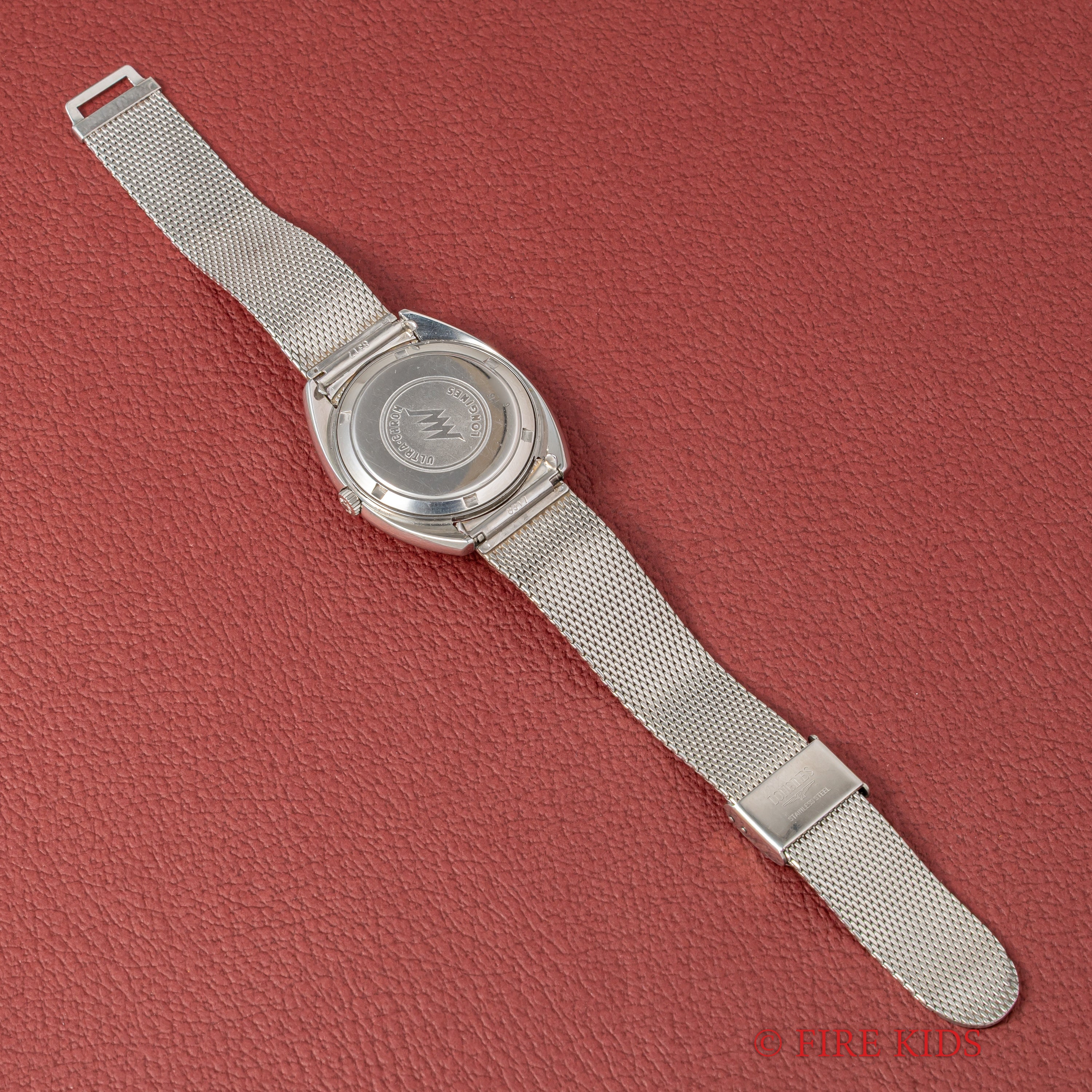 ロンジン ウルトラクロン 1970年代製 シルバーダイヤル 純正メッシュブレス付き 10振動自動巻き 箱付き