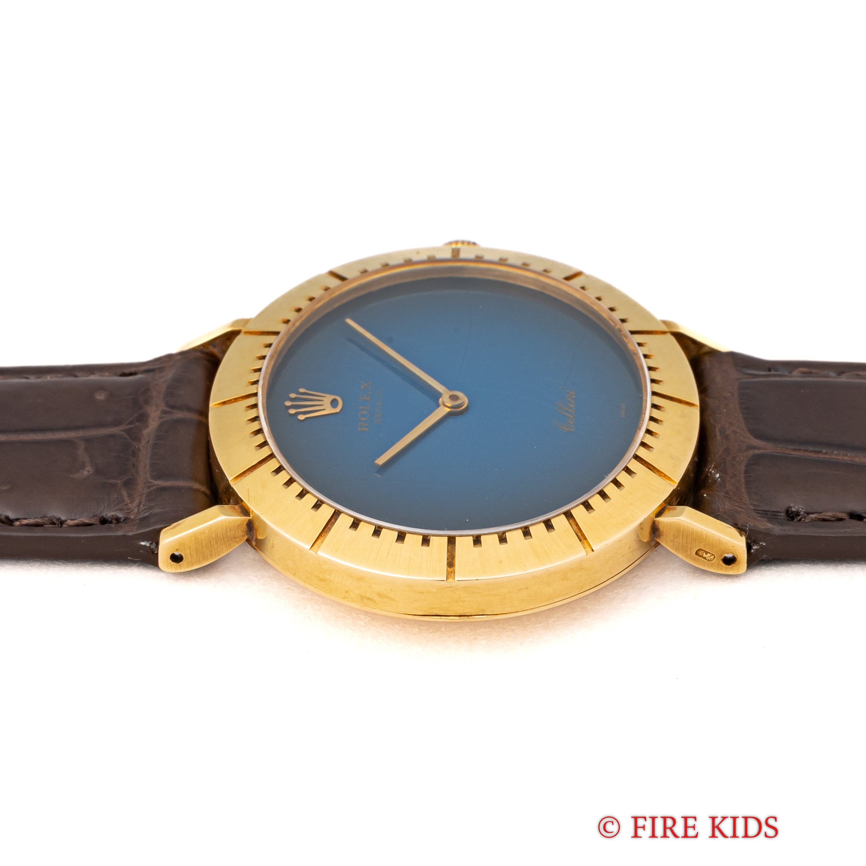 ロレックス チェリーニ 18金無垢イエローゴールド 1973年製 オーバル型 ブルーグラデーション 手巻き Ref.4083