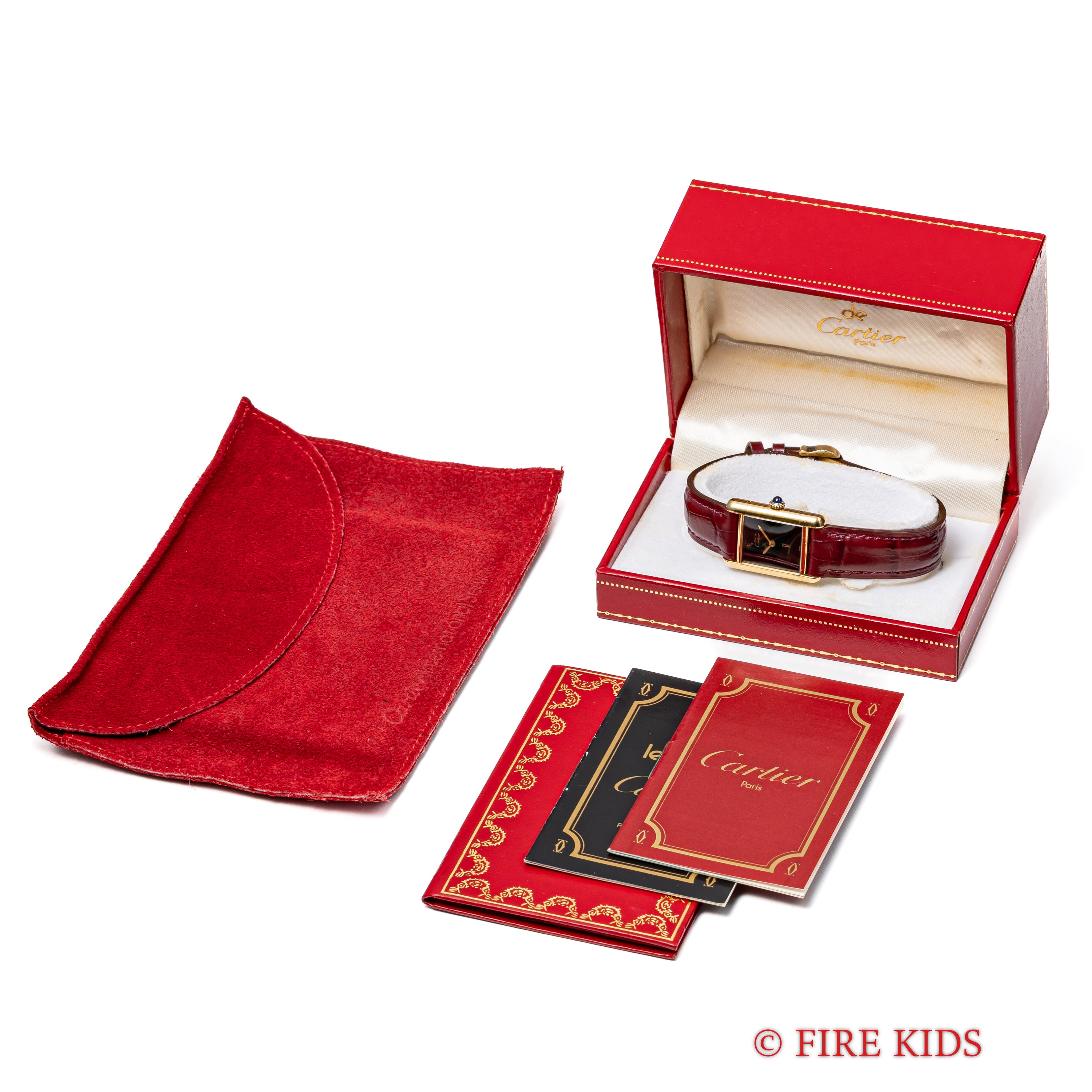 カルティエ マストタンク SMサイズ ブラックダイヤル 1980年代製 純正尾錠 箱付