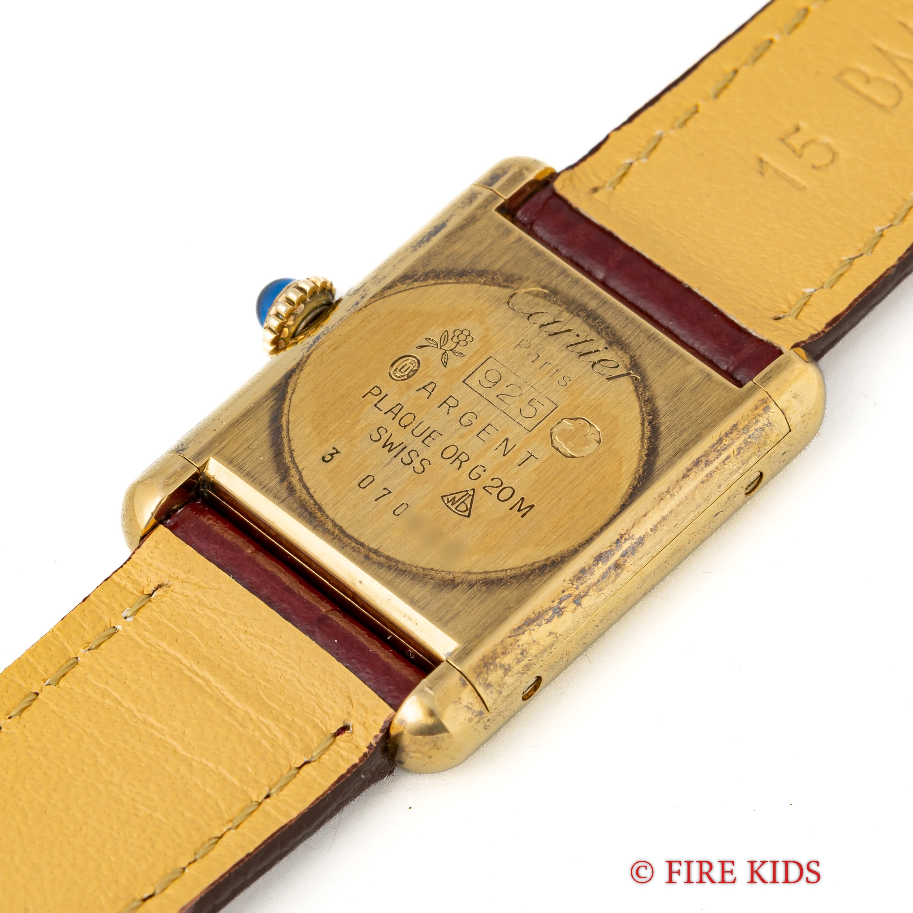 カルティエ マストタンク SMサイズ ブラックダイヤル 1980年代製 純正尾錠 箱付