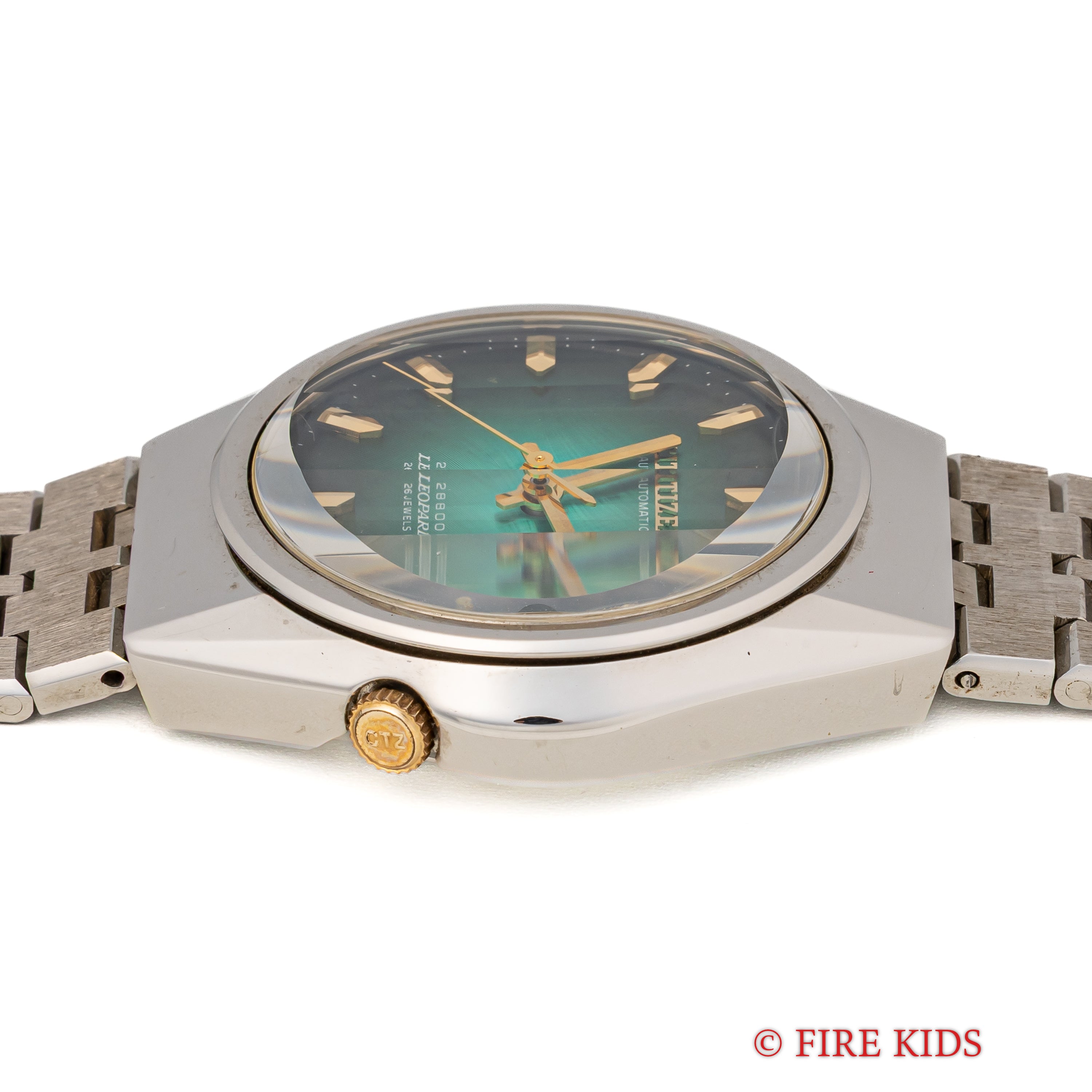 シチズン レオパール 1973年製 カットガラス グリーングラデーションダイヤル タグ付き