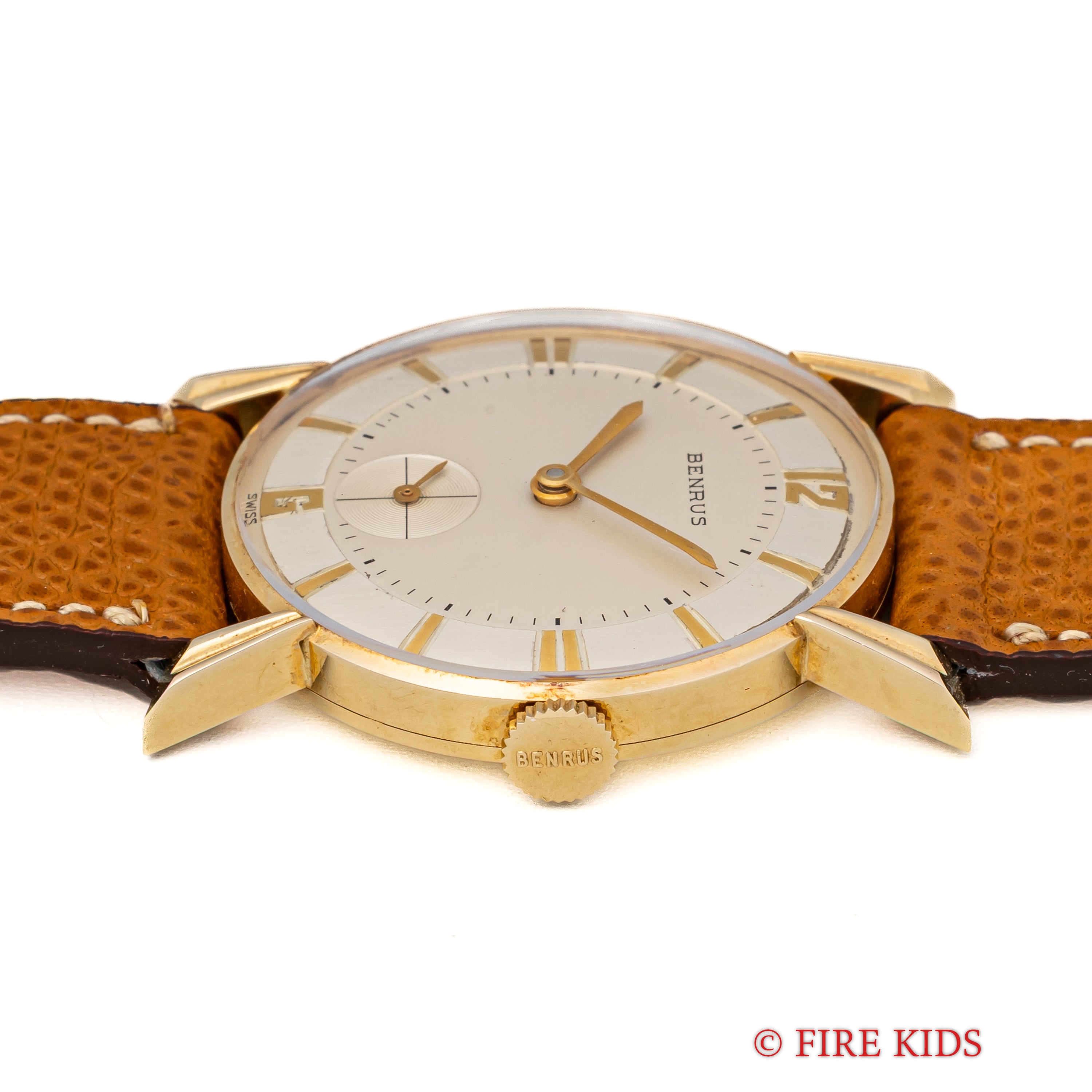 ベンラス 14金無垢ユニークラグケース 1950年代製 スモールセコンド手巻 Cal.DN21 アメリカンウオッチ