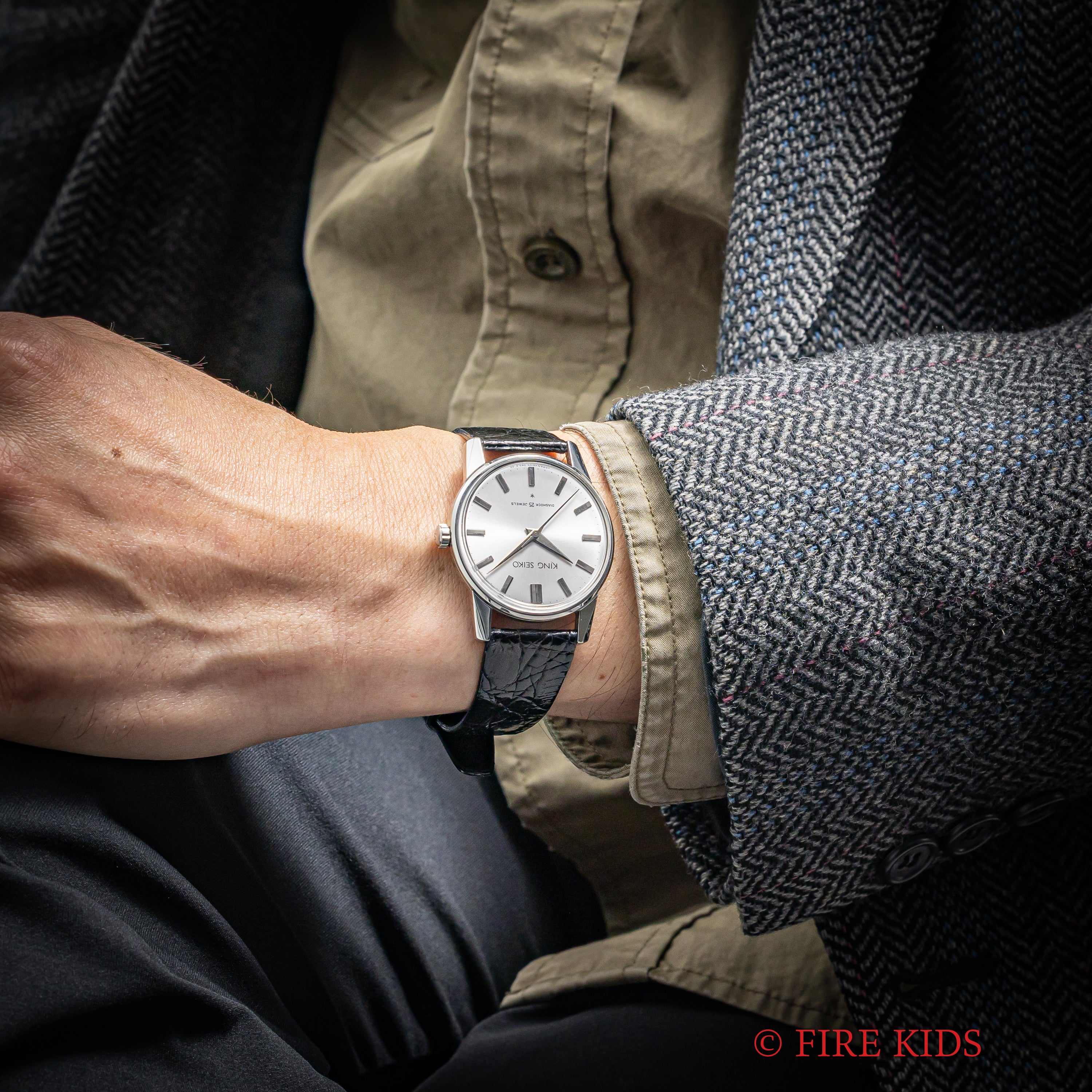 キングセイコー ファーストモデル ステンレスケース ADダイヤル 1964年製 Ref.15034KS 手巻き 箱、タグ付き