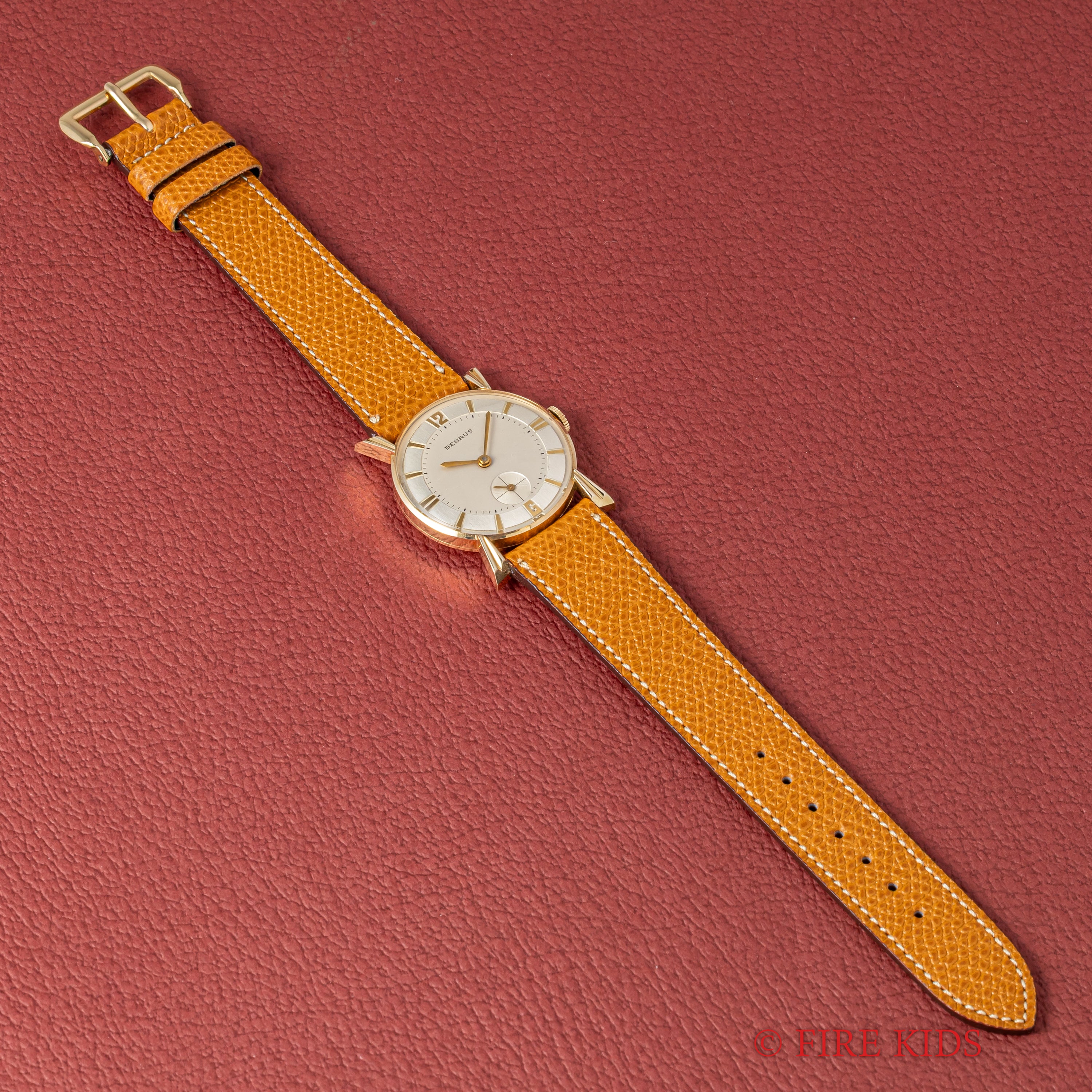 ベンラス 14金無垢ユニークラグケース 1950年代製 スモールセコンド手巻 Cal.DN21 アメリカンウオッチ