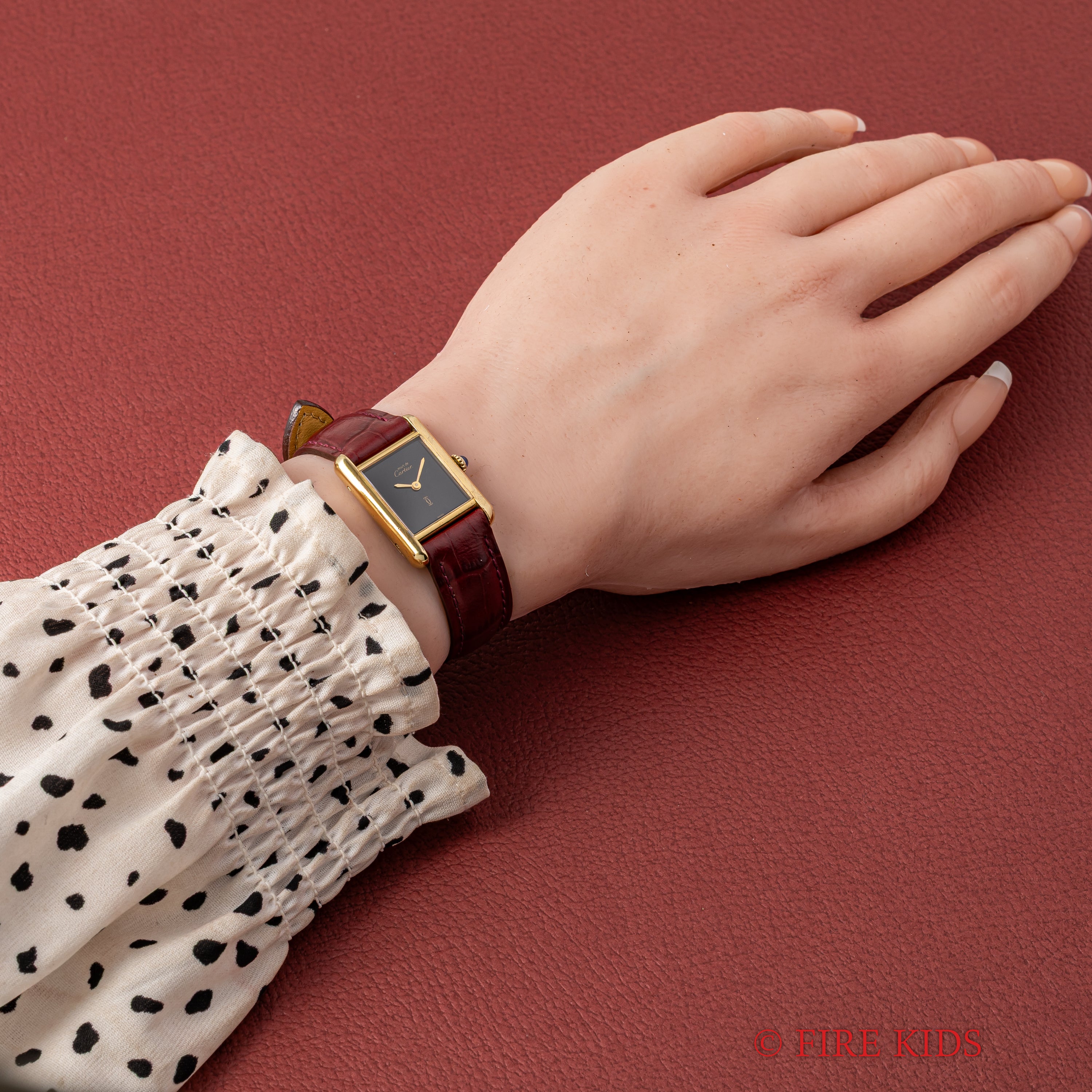 カルティエ マストタンク SMサイズ ブラックダイヤル 1980年代製 純正尾錠 箱付