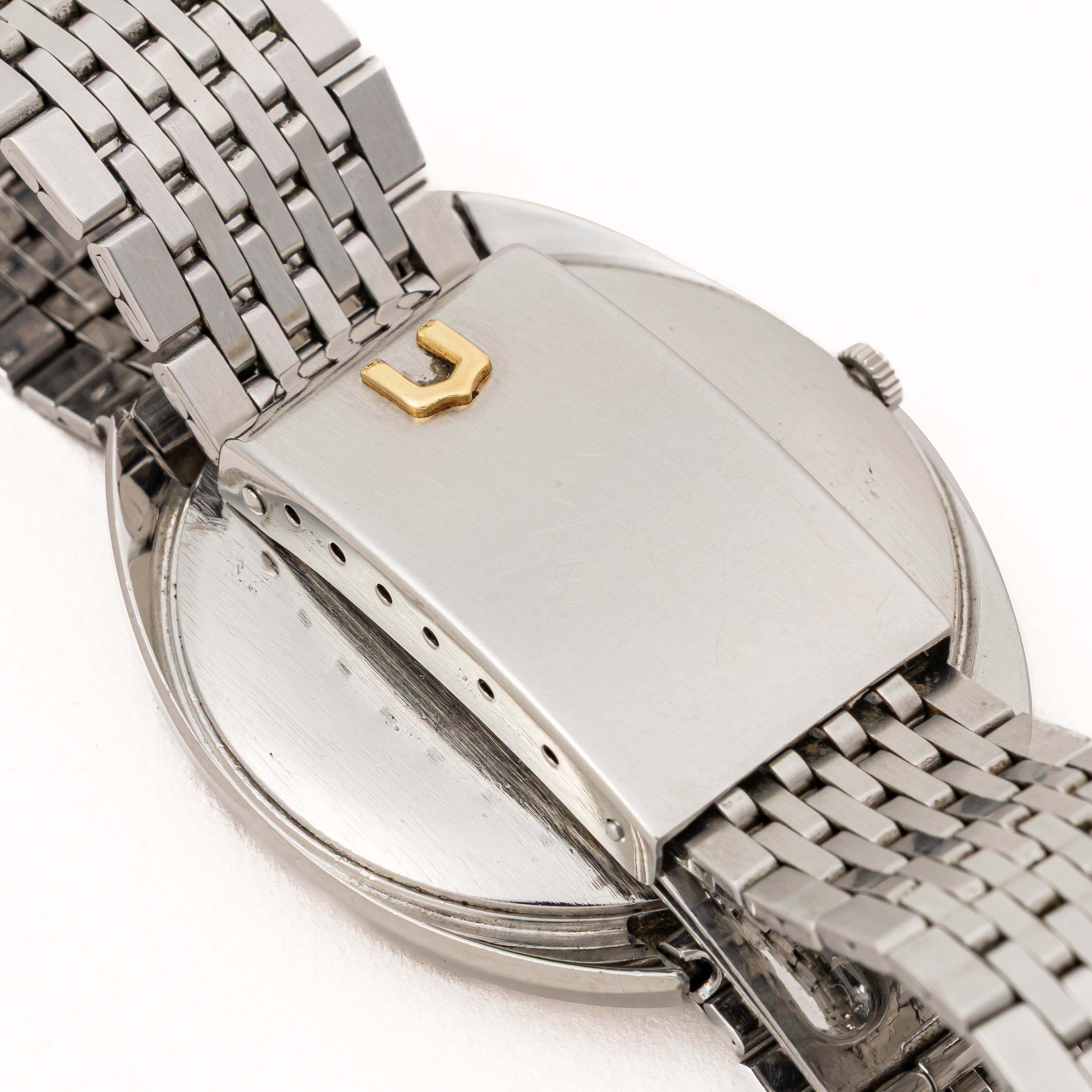 ユニバーサル ホワイトシャドウ ウルトラスリム マイクローター自動巻 1970年代製 純正ブレス