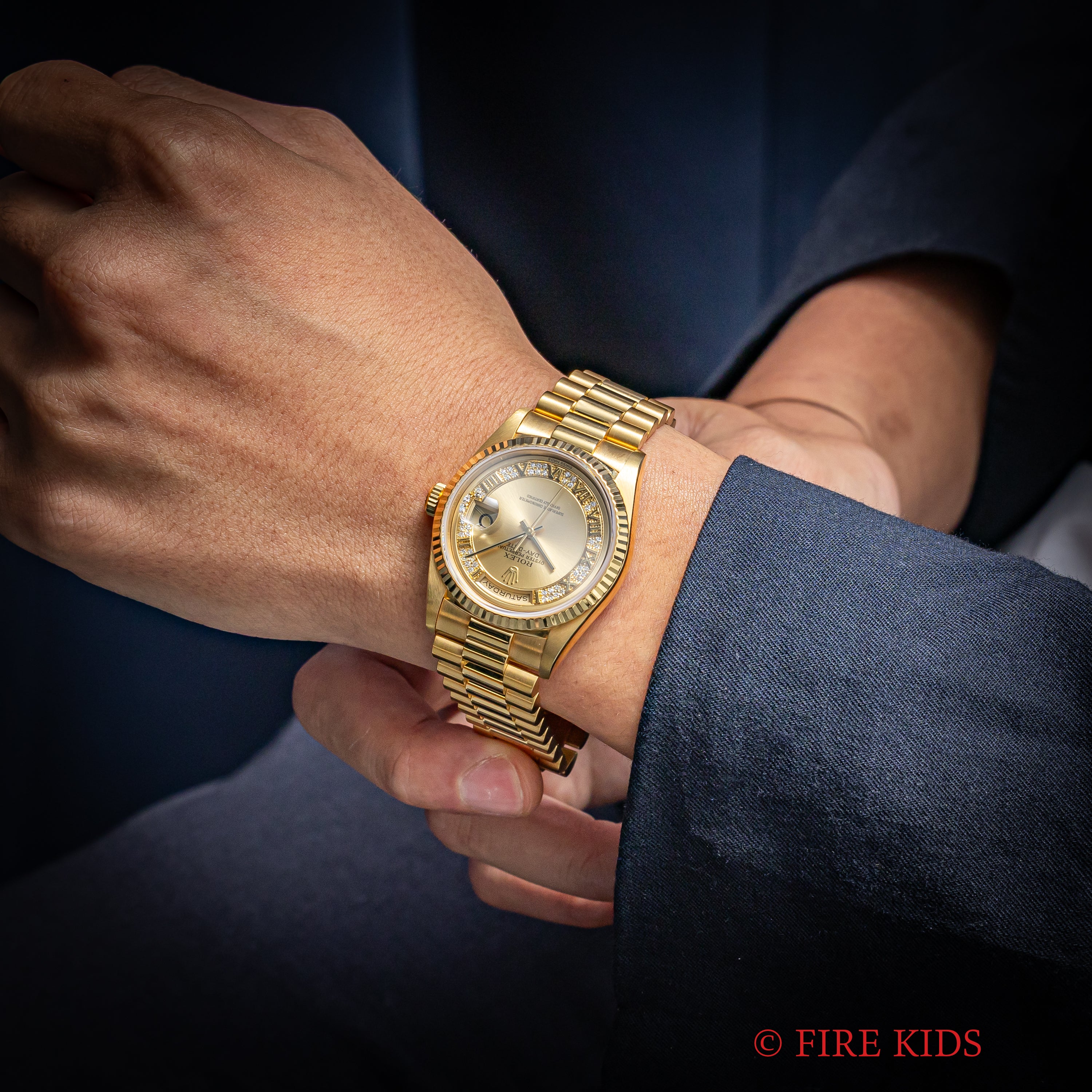 ロレックス デイデイト ミリヤードダイヤ 1994年~95年製 Ref.18238MR K18YG シャンパンダイヤル ギャラ付