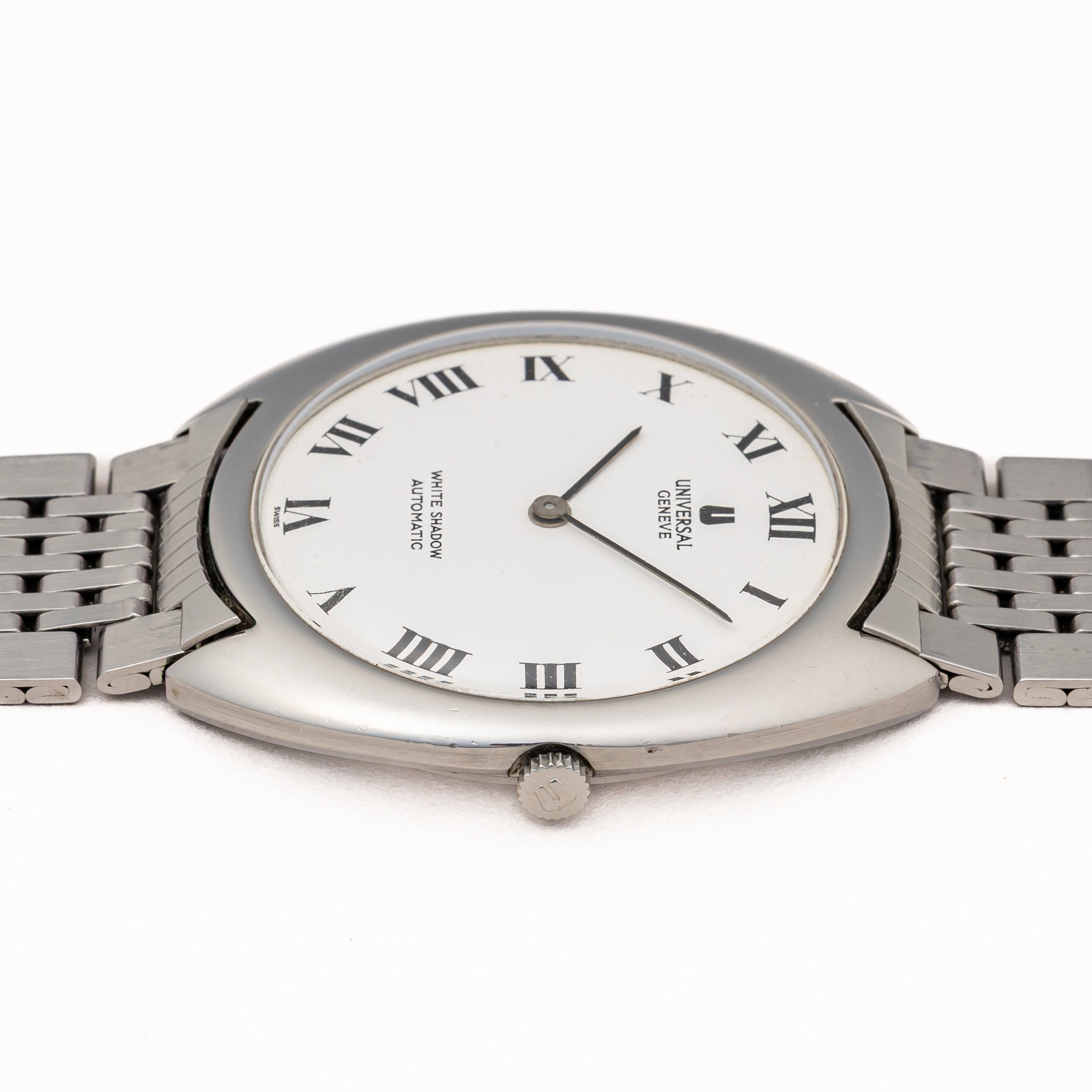 ユニバーサル ホワイトシャドウ ウルトラスリム マイクローター自動巻 1970年代製 純正ブレス