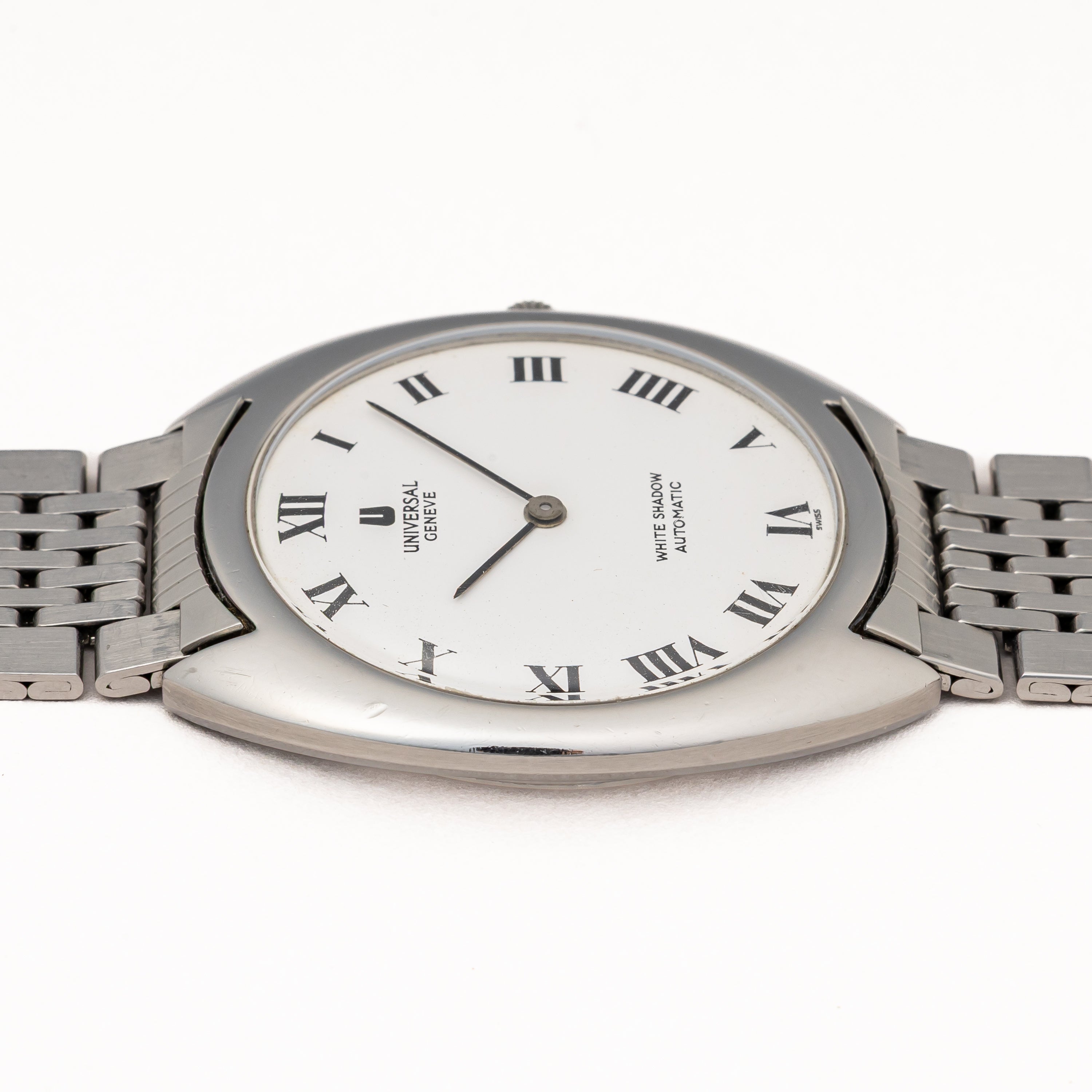 ユニバーサル ホワイトシャドウ ウルトラスリム マイクローター自動巻 1970年代製 純正ブレス