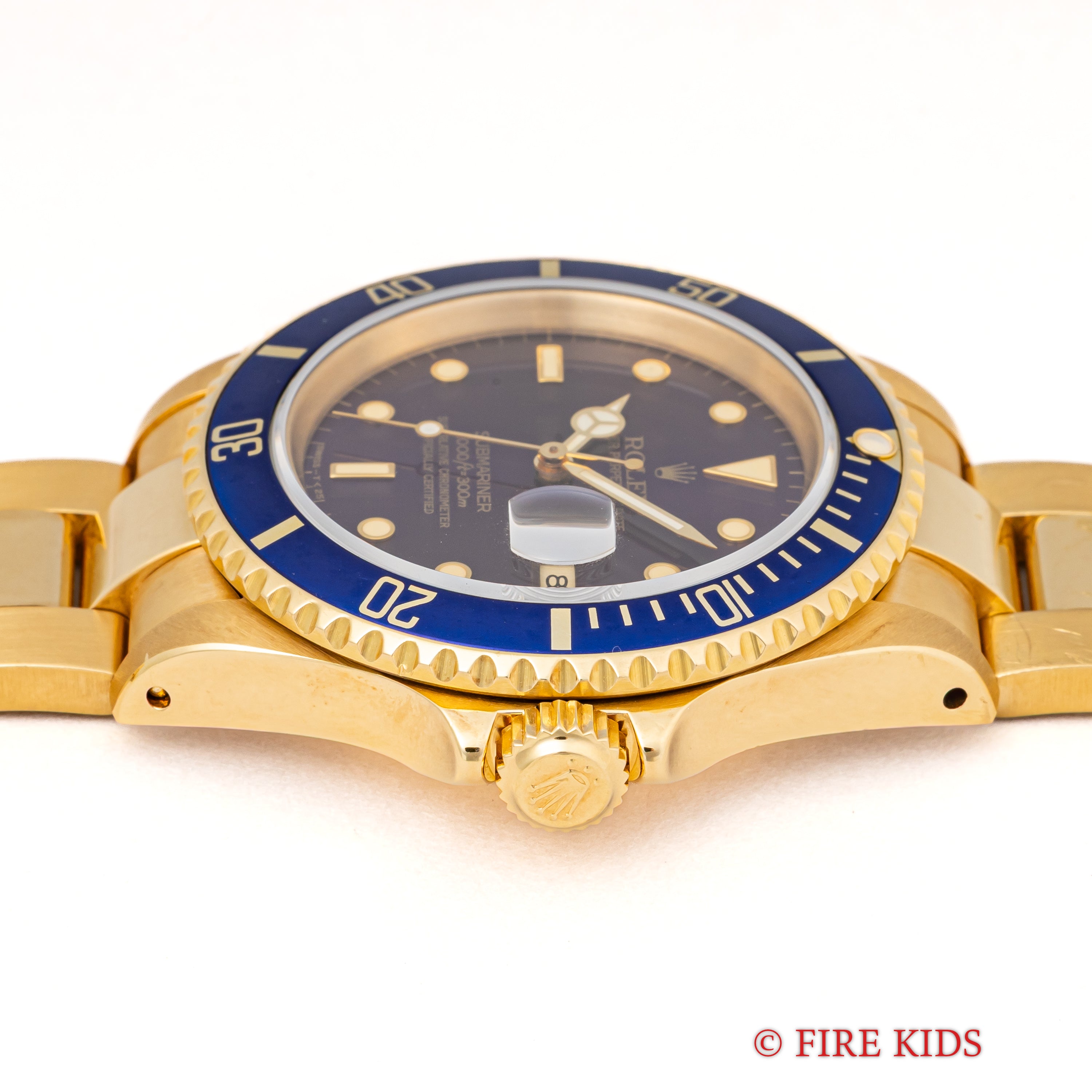 ロレックス 青サブマリーナー 1990~1991年製 18金無垢 Ref.16618 青サブ バイオレット 箱付き