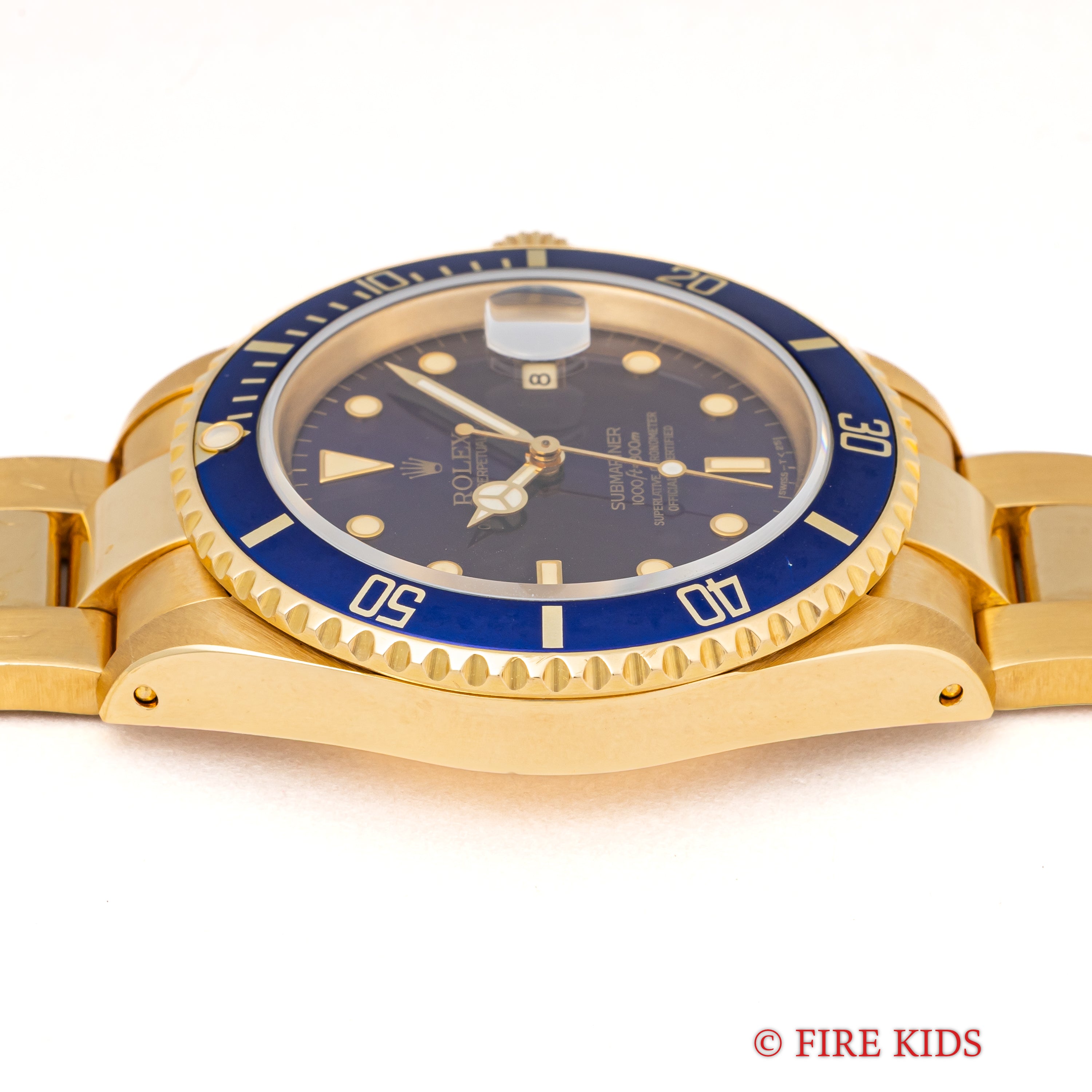 ロレックス 青サブマリーナー 1990~1991年製 18金無垢 Ref.16618 青サブ バイオレット 箱付き