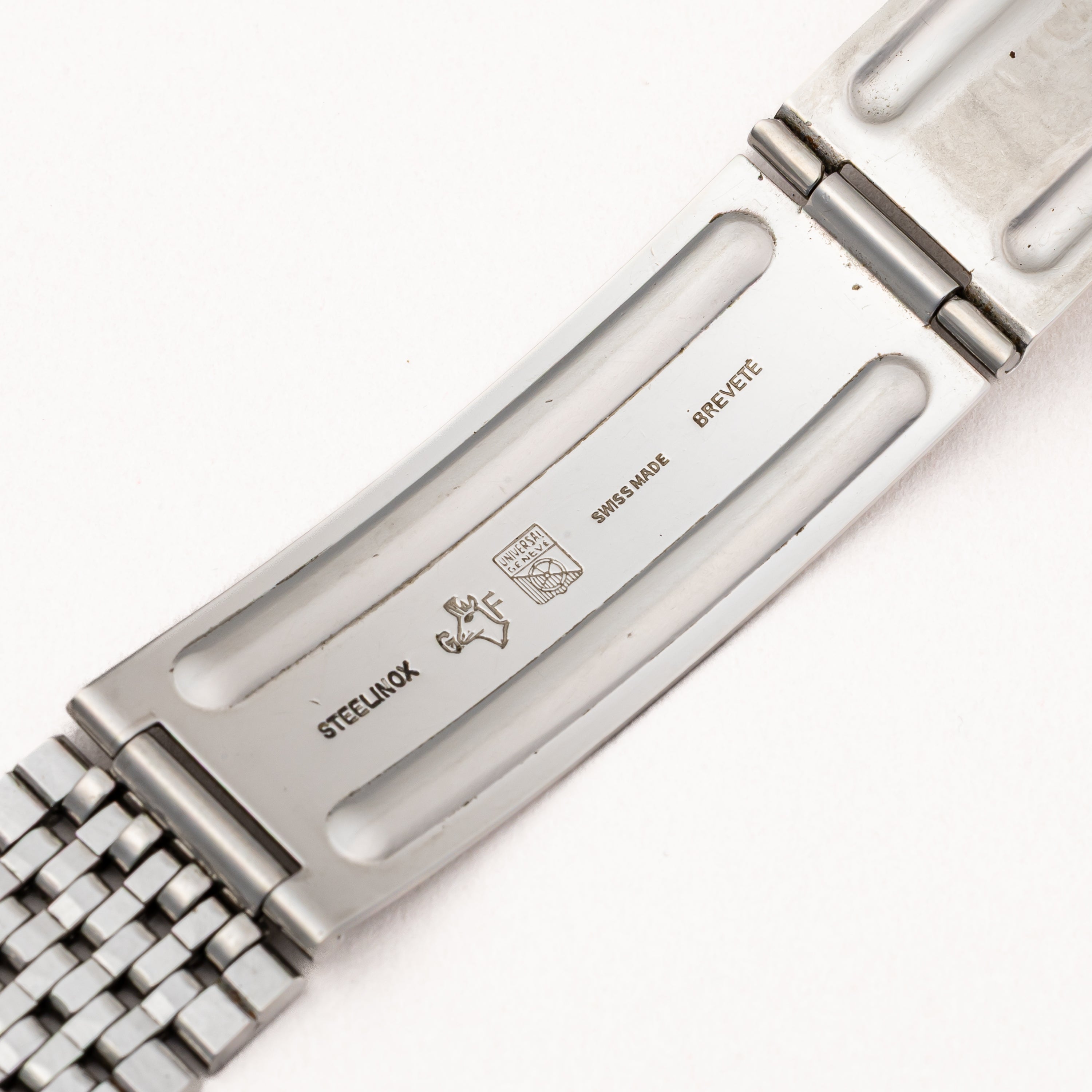 ユニバーサル ホワイトシャドウ ウルトラスリム マイクローター自動巻 1970年代製 純正ブレス