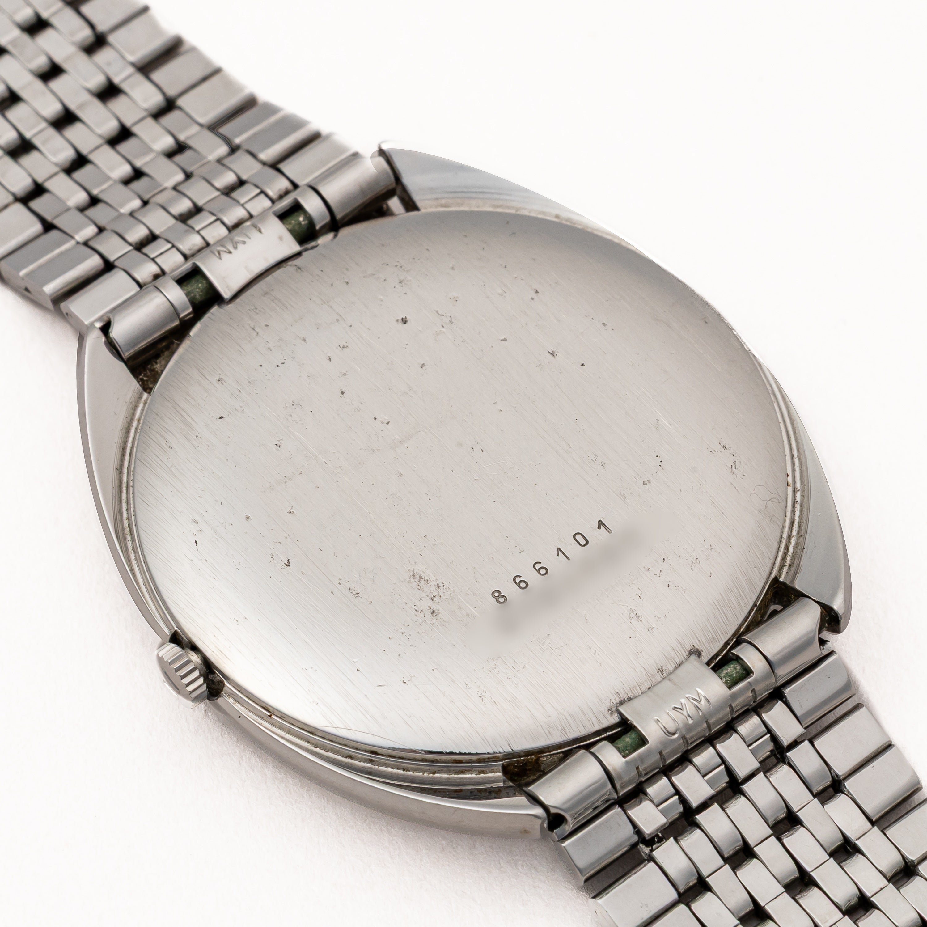 ユニバーサル ホワイトシャドウ ウルトラスリム マイクローター自動巻 1970年代製 純正ブレス