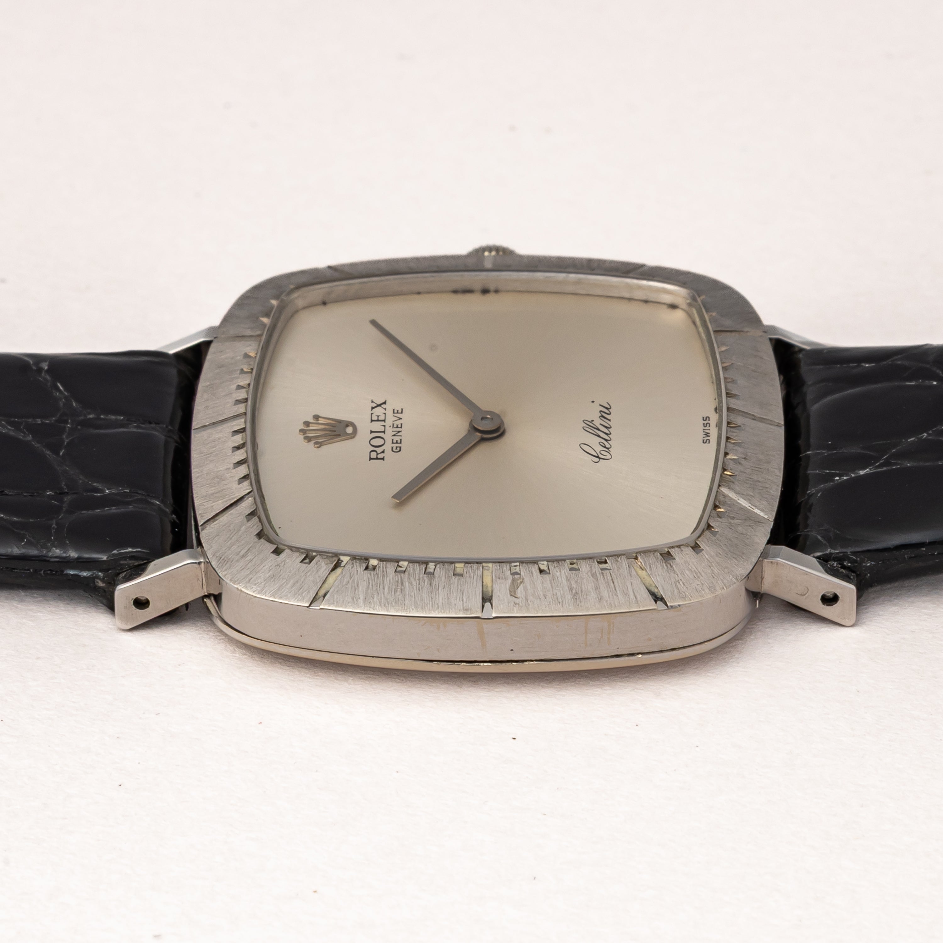 ロレックス 18金無垢ホワイトゴールド チェリーニ 1976年製 Ref.4084 手巻き 純正尾錠付き