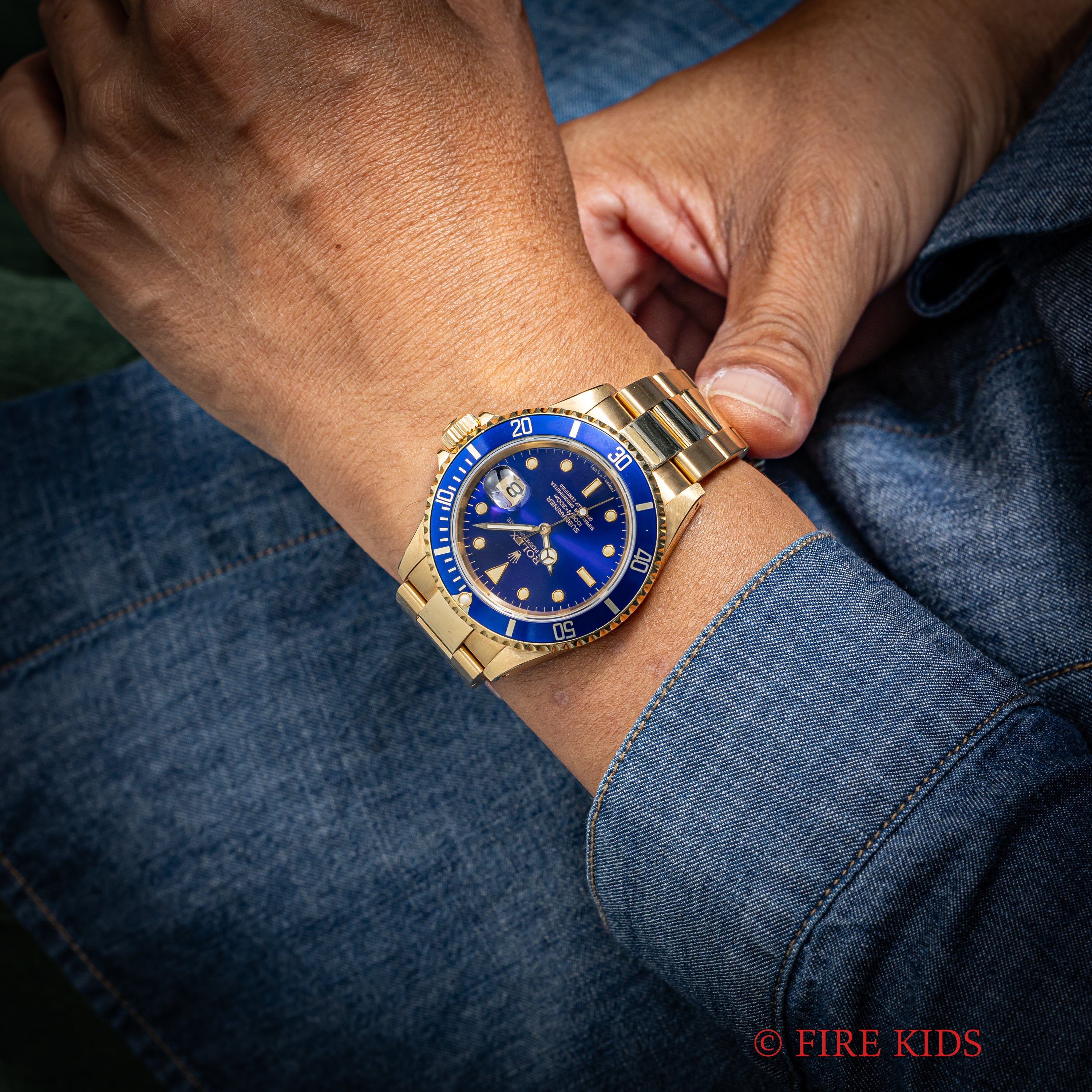 ロレックス 青サブマリーナー 1990~1991年製 18金無垢 Ref.16618 青サブ バイオレット 箱付き