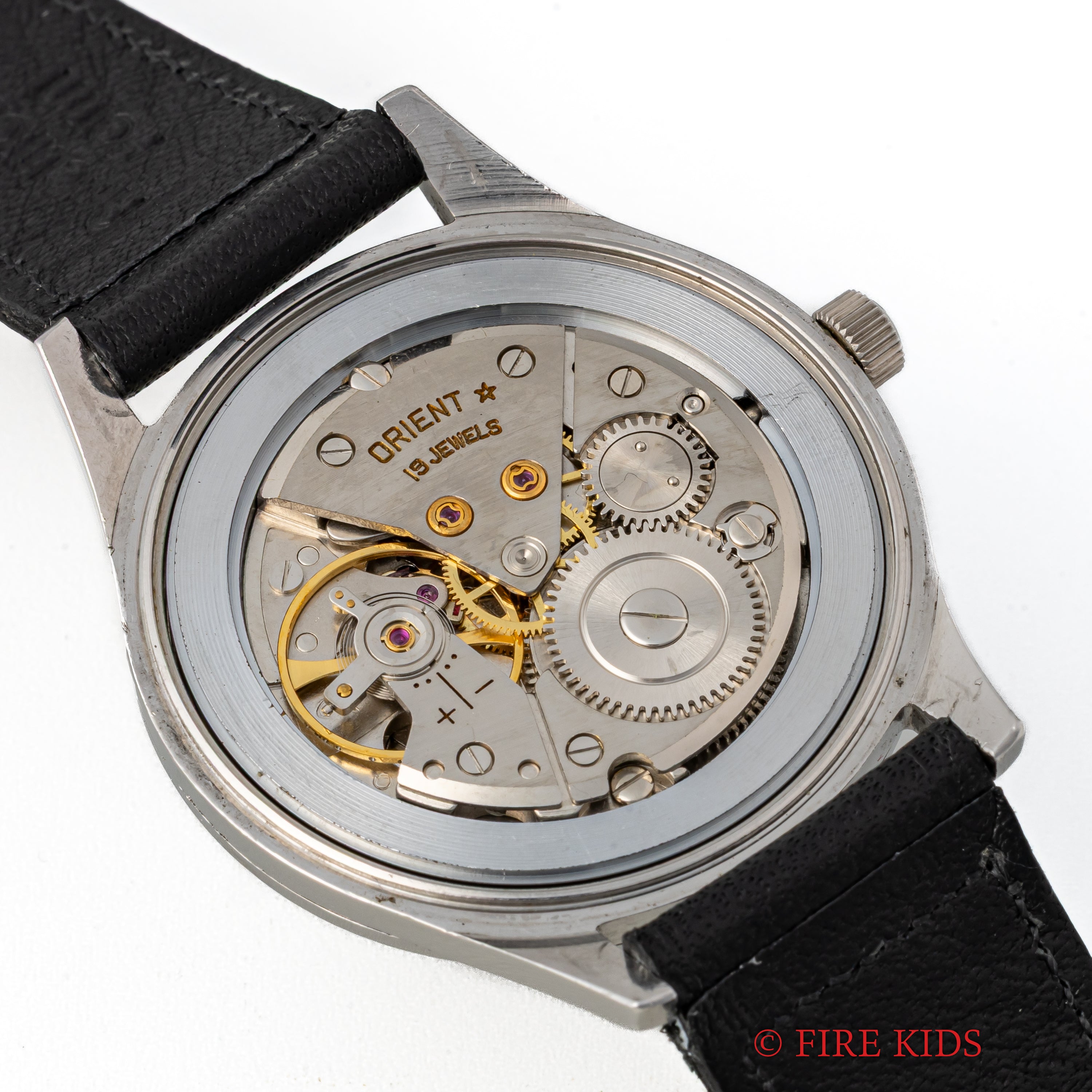 オリエント オリンピアカレンダー ブラックダイヤル 1960年代製 純正尾錠