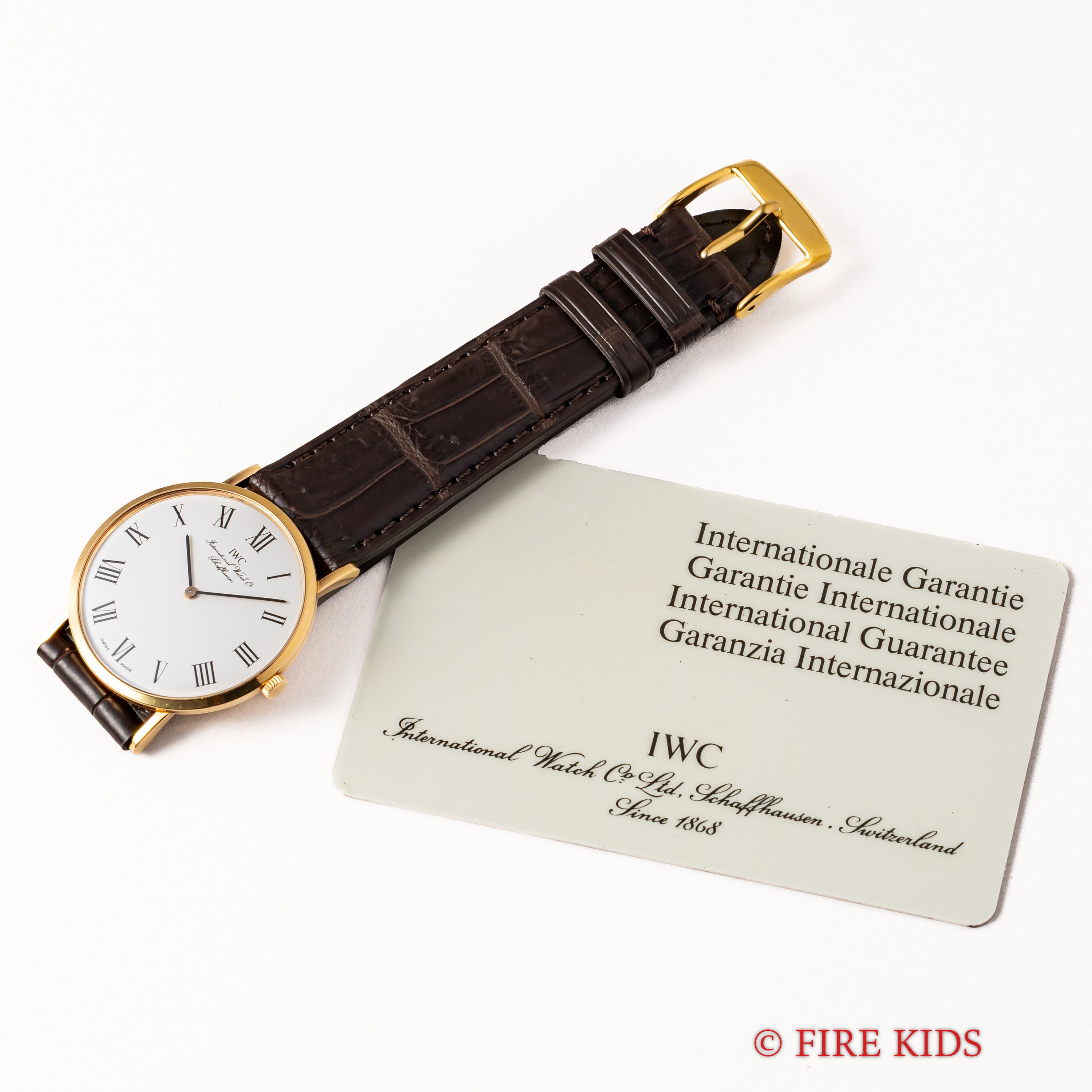 IWC 18金無垢ラウンドケース Ref.2010 1994年製 手巻き Cal.1852ホワイトローマンダイヤル ギャラ付き