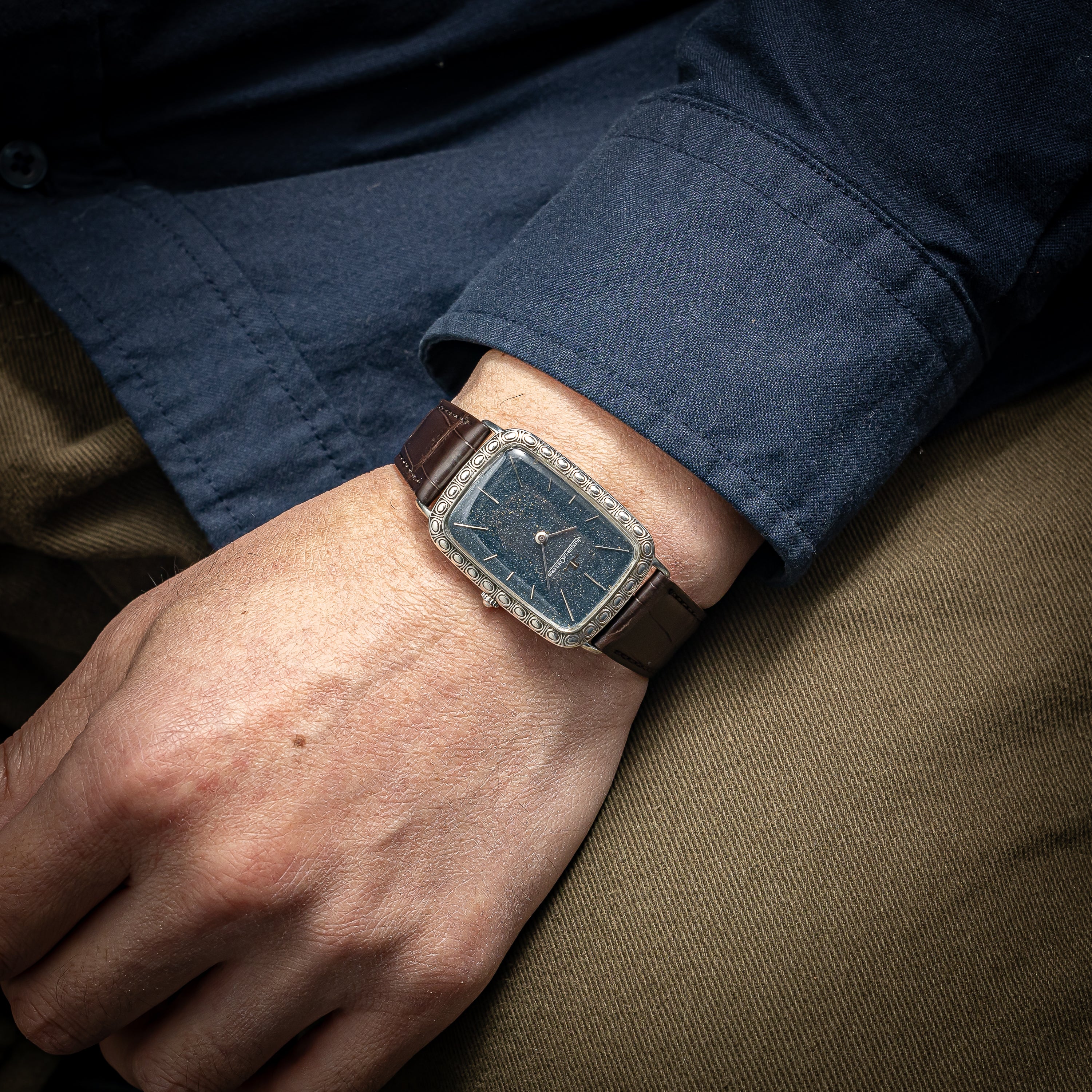 ジャガー・ルクルト レクタンギュラー 1970年代製 銀無垢ケース