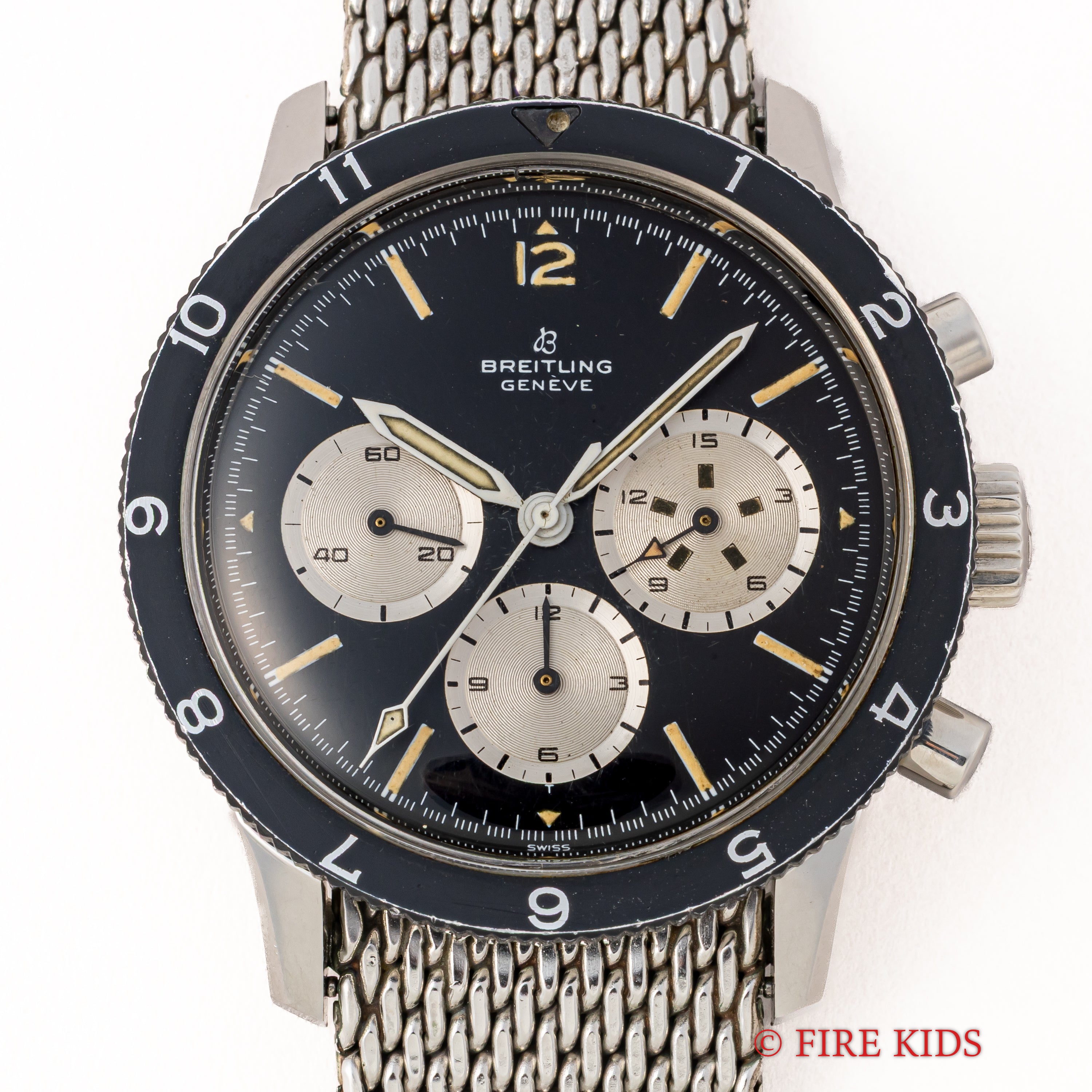 ブライトリング コ・パイロット 1960年代製 Ref.7650 クロノグラフ Venus178 純正メッシュブレス